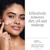 Foamy cleanser applied to cheek shows 97% agreement on complete skin cleansing in clinical study