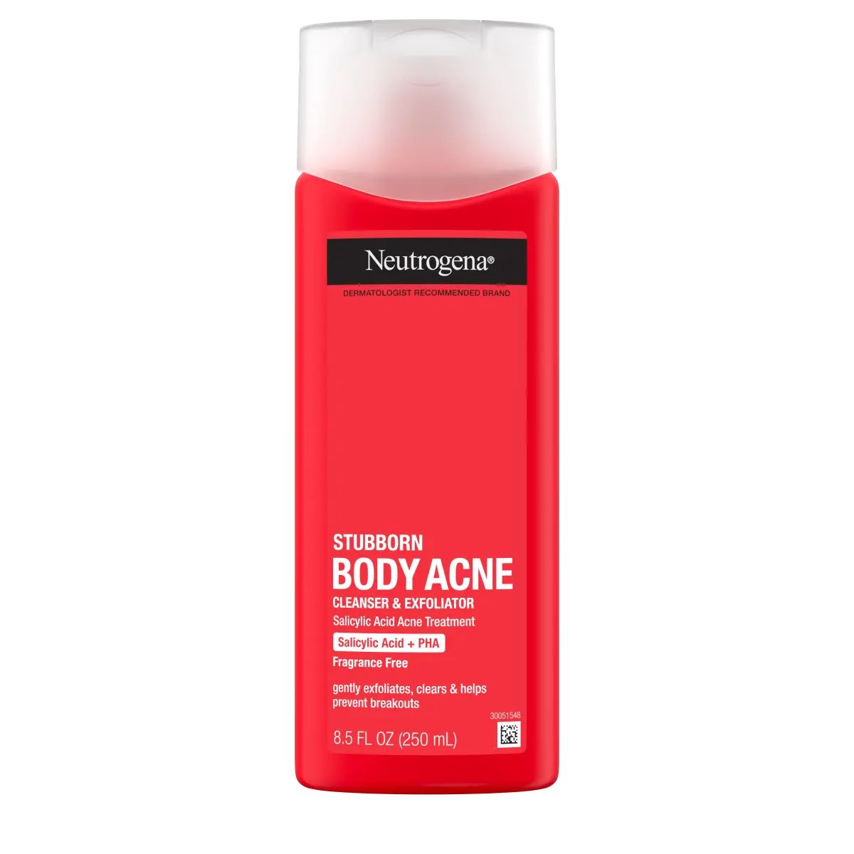 Neutrogena Stubborn Body Acne Cleanser & Exfoliator, front of the package