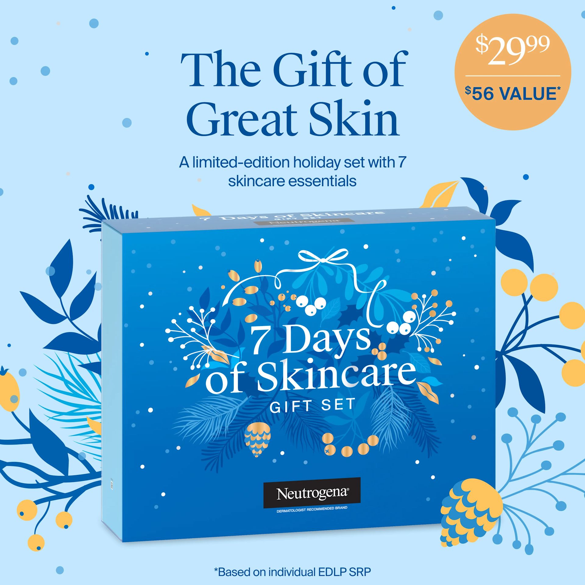 The Gift of Great Skin. A Limited edition holiday set with 7 essential skincare essentials