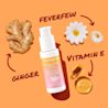 Sérum écran solaire pour le visage Neutrogena® Défense quotidienne Fini invisible, FPS 50+, flacon-pompe contenant du gingembre, de la vitamine E et des ingrédients de grande camomille.