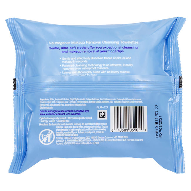 Neutrogena® Make-Up Remover Cleansing Towelettes 25 - Image 2 - Neutrogena - en-AU