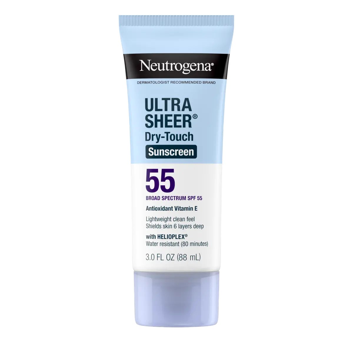 Neutrogena® Ultra Sheer® Dry-Touch Sunscreen Lotion Broad Spectrum SPF 55, 3 Fl. Oz Front of pack