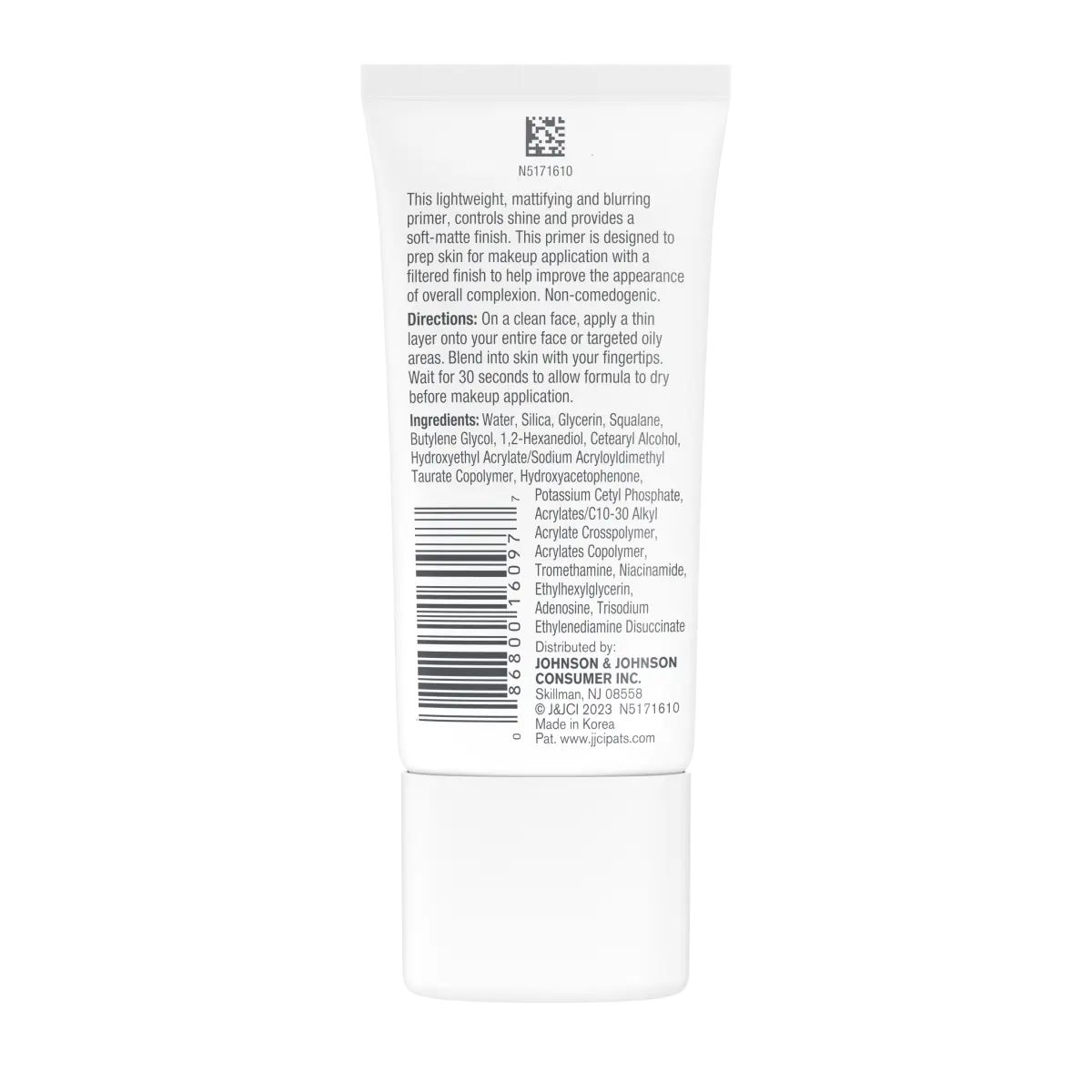 Neutrogena® Mattifying Primer Shine Control Back of pack