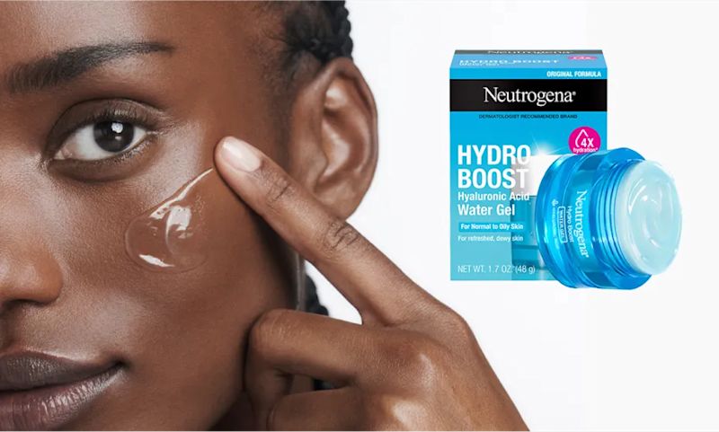 Woman with a darker skin tone applying Hydro Boost Water Gel