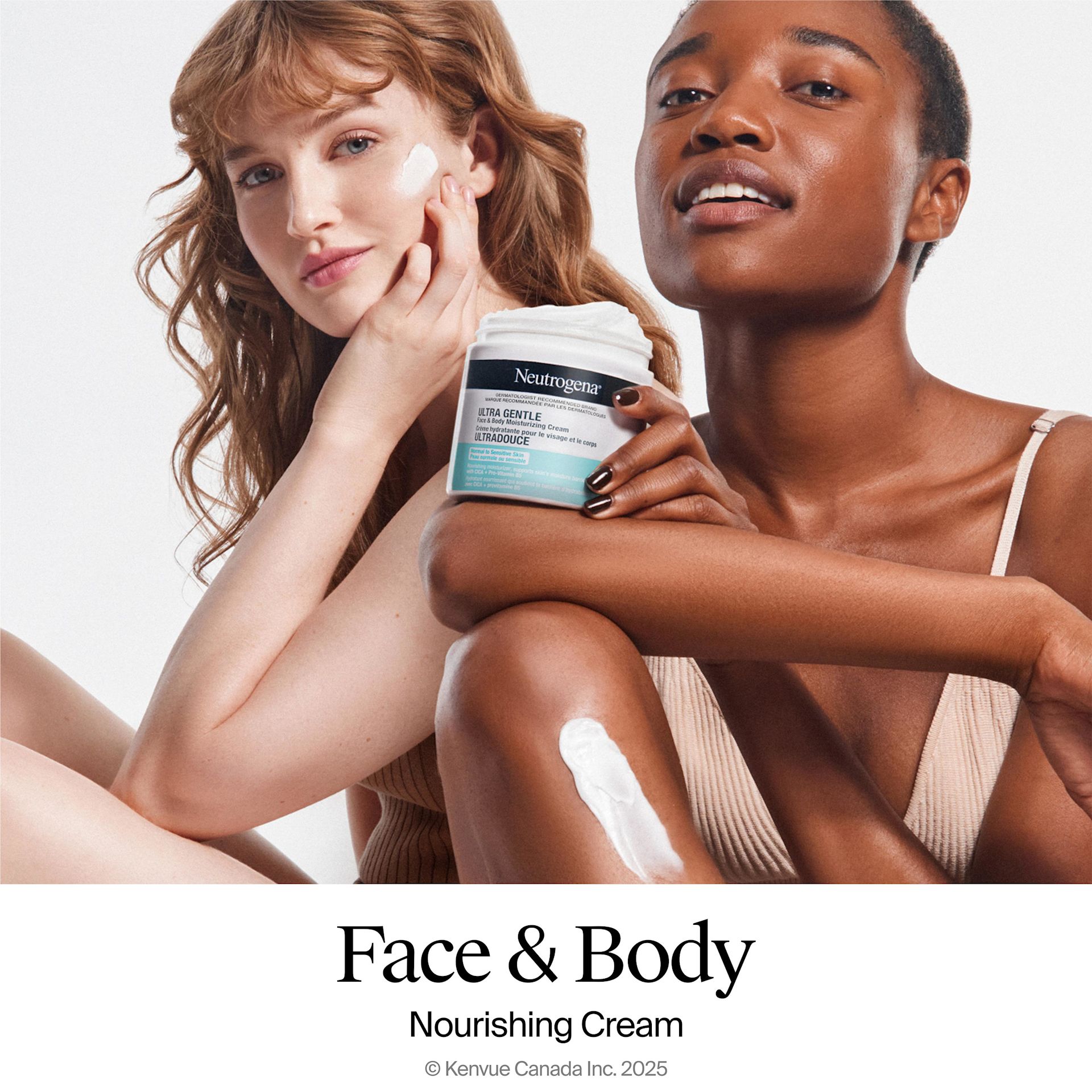 NA-CA EN-NTG-UltraGentle-FaceandBodyMoisturizer-11oz-TextureOnSkin-ATF3-Amazon-3300x3300 PNG