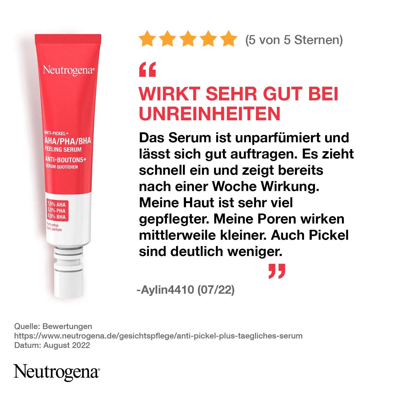 Wirkt sehr gut bei Unreinheiten