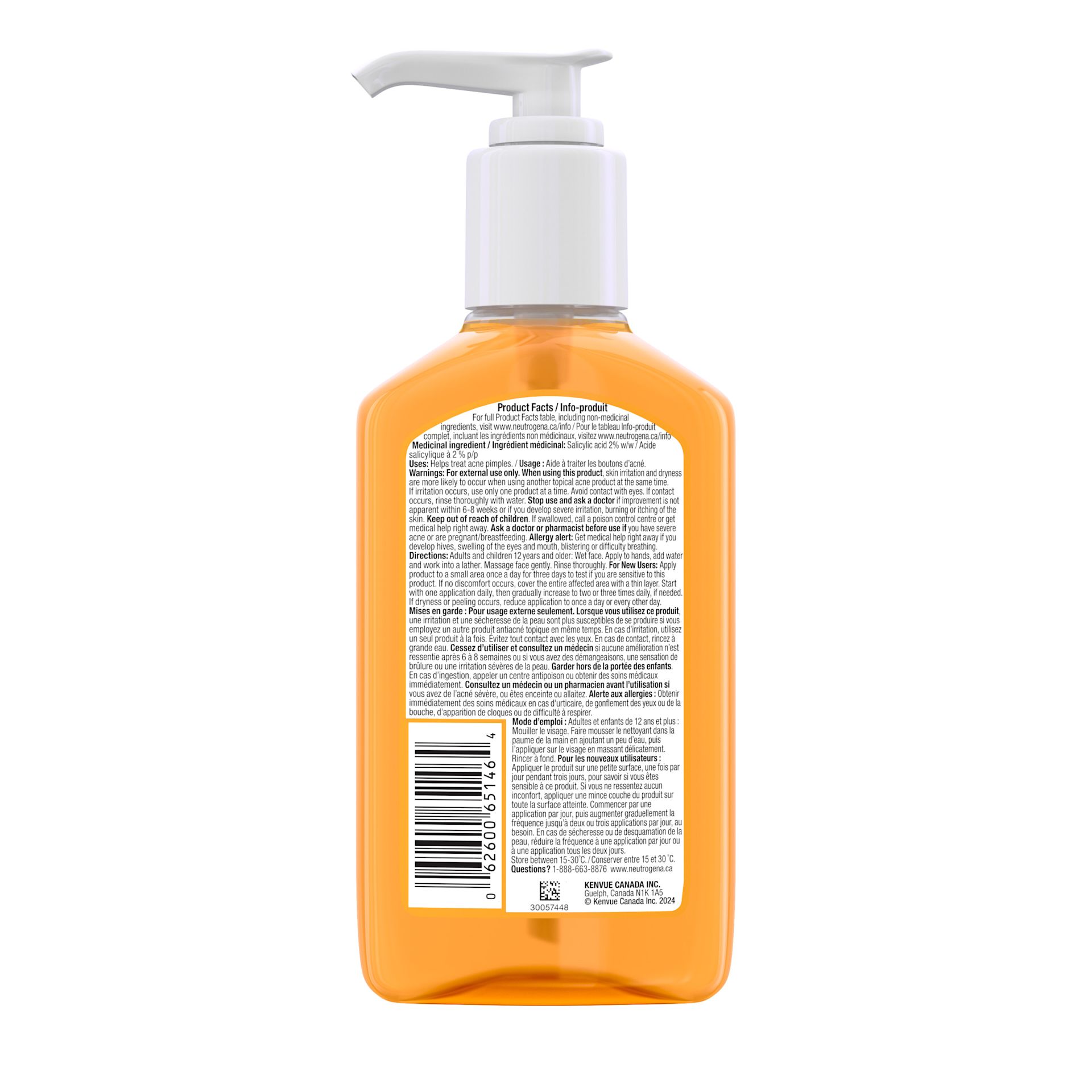 062600651464 4 Back side shot of Neutrogena® Oil-Free Acne Wash, Fragrance Free 269ml