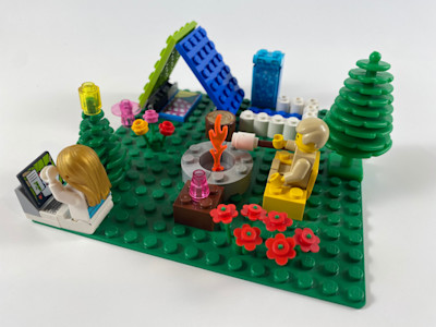 Photograph of LEGO creation "The Pleasant Campsite"