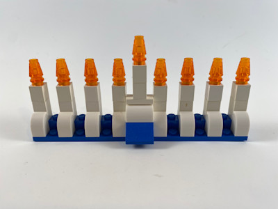 Photograph of LEGO creation "Israeli Pocket Menorah"