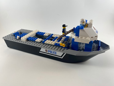 Photograph of LEGO creation "The Special Police Barge"