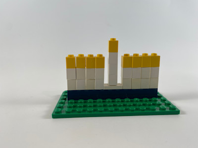 Photograph of LEGO creation "Evelyn's Second Menorah"