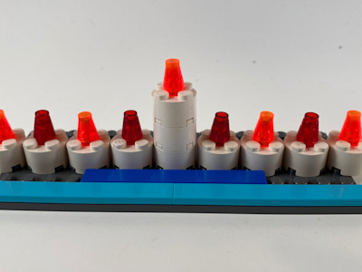 Photograph of LEGO creation "Evelyn's Menorah"