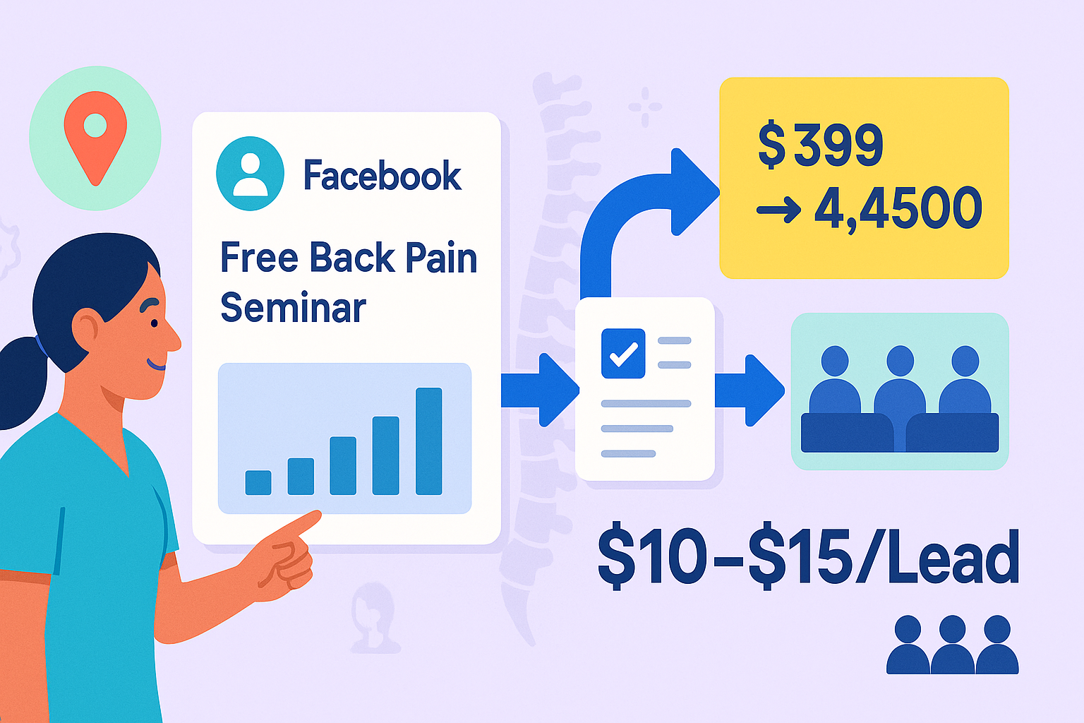 Facebook Ads for Chiropractors ($10–$15/Lead)