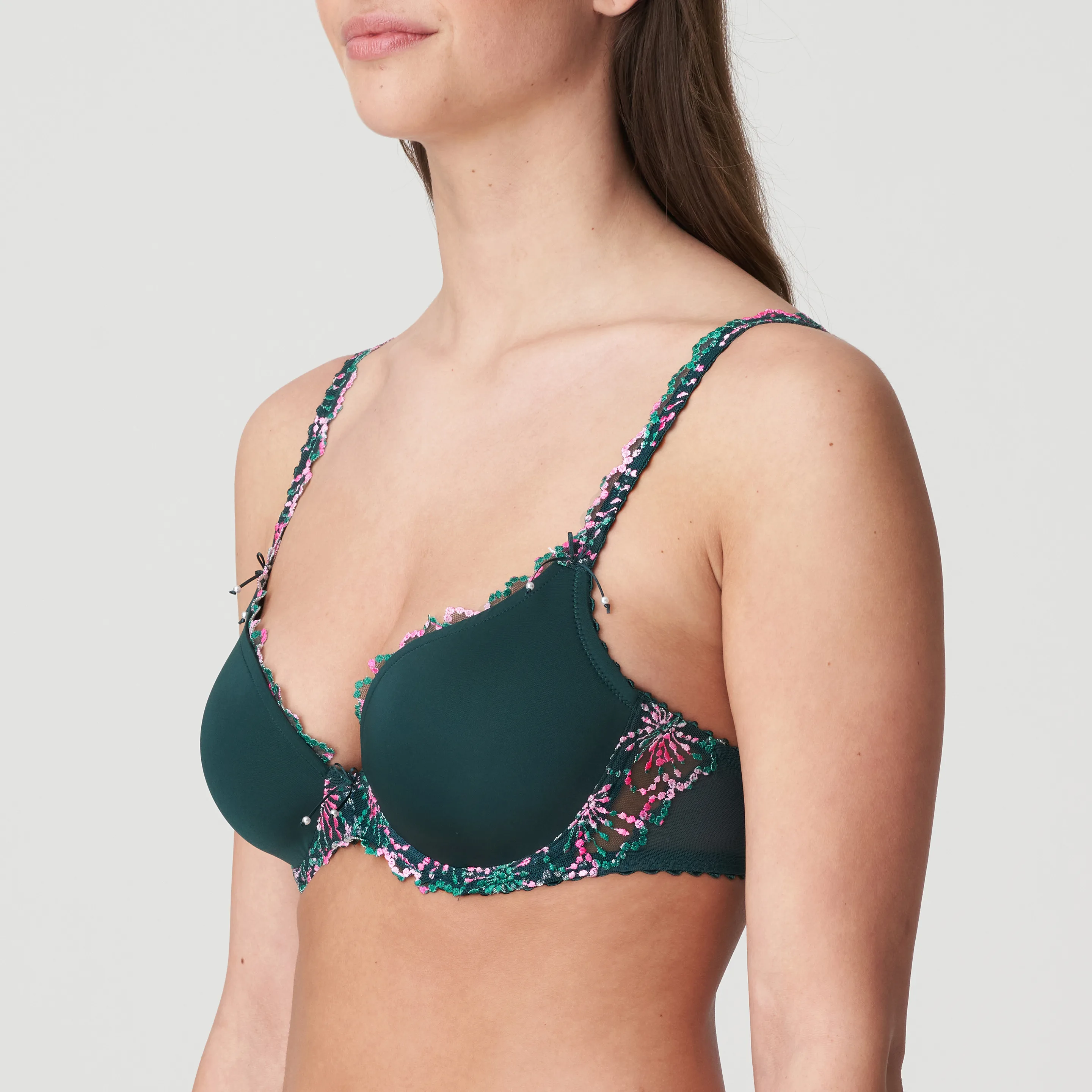 Emerald Green Delicate Underwired Bra Panties Set