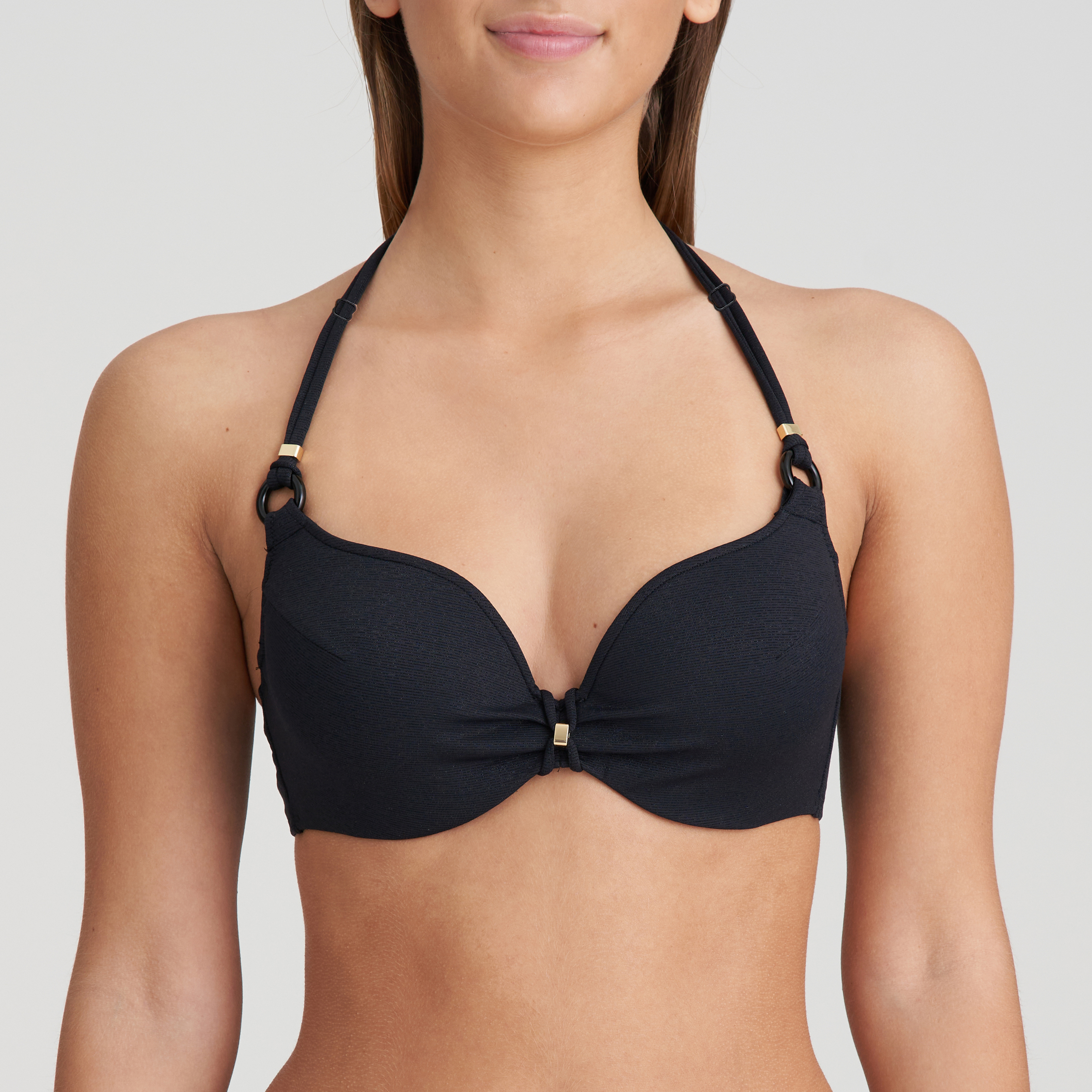 Marie Jo Swim DAHU black padded bikini top heartshape