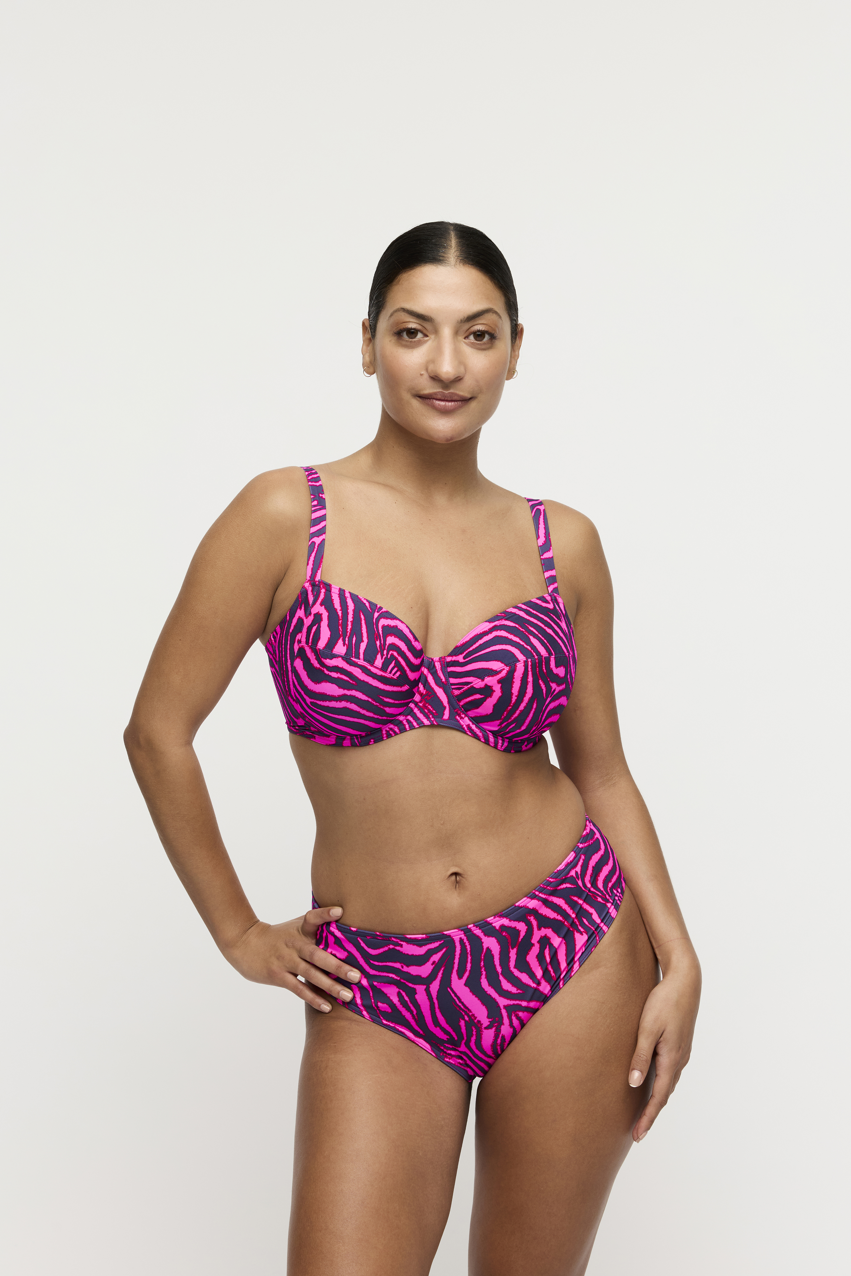 Primadonna Swim MALABO hot pink zebra full cup bikini top