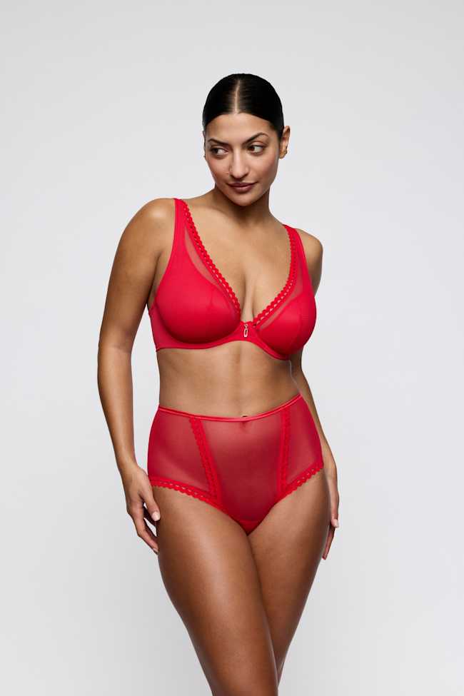 half padded plunge bra