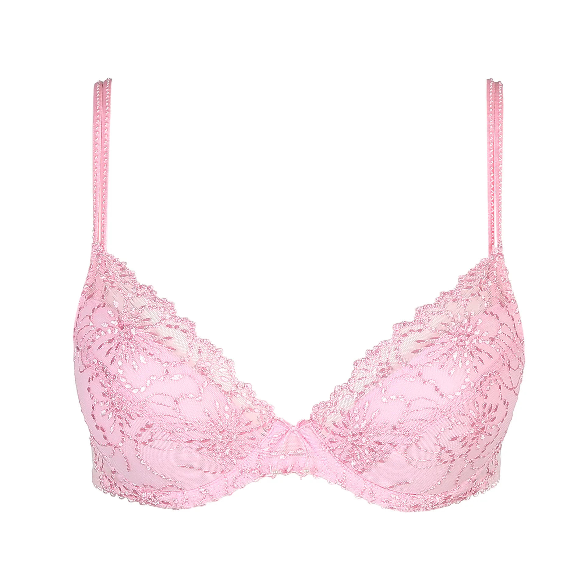Marie Jo Lily Push-Up Balcony Bra with Removable Pads In Powder Rose A-E Cup