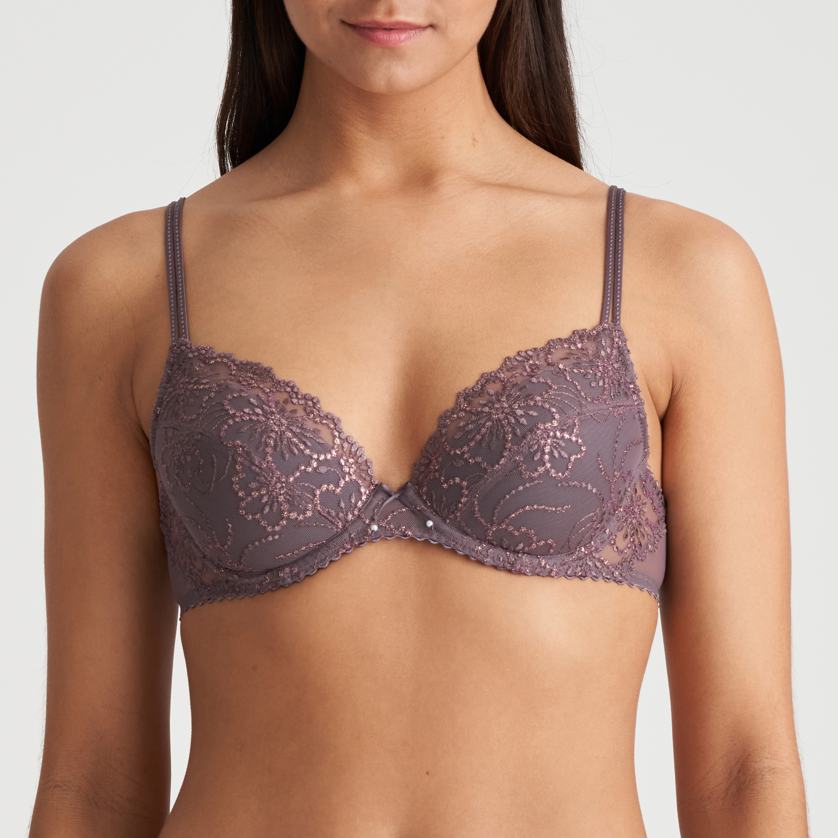 Underwired Lace Push Up Bra With Removable Pads Naturana 7107