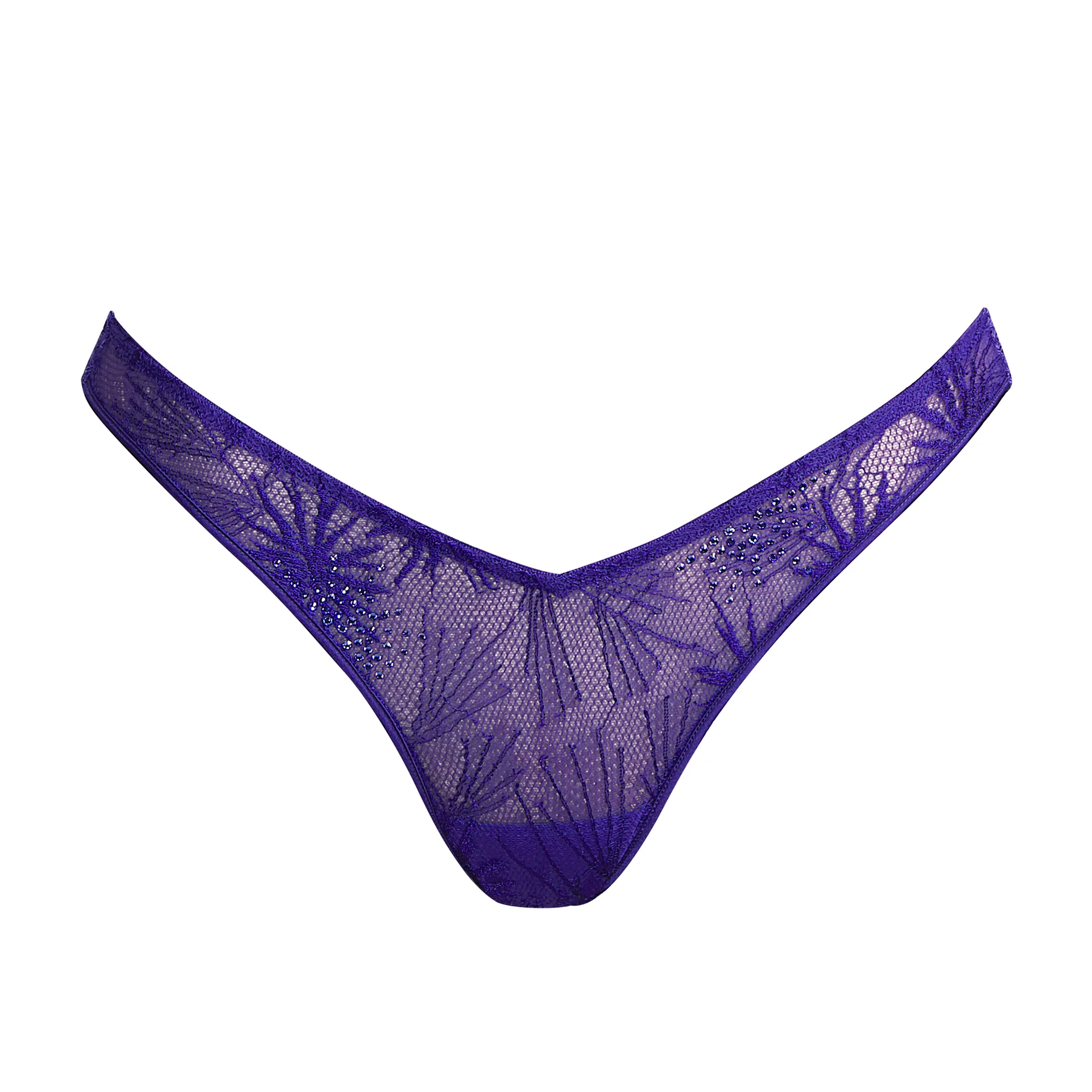 Moraj - Rayon Thongs with Lace Waistband, violet