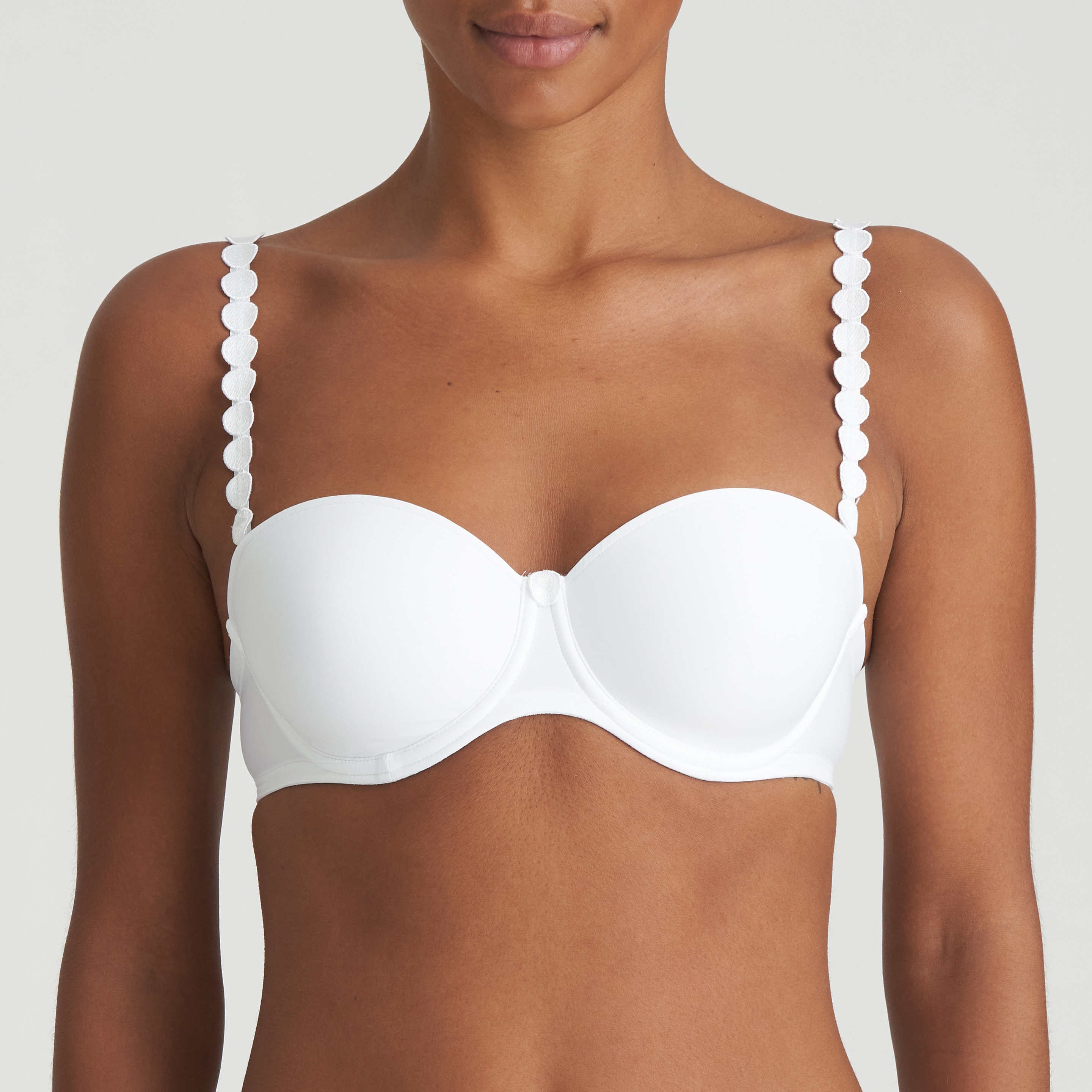 Strapless bras - clear strap push-up padded bras: Natural style1874-1893