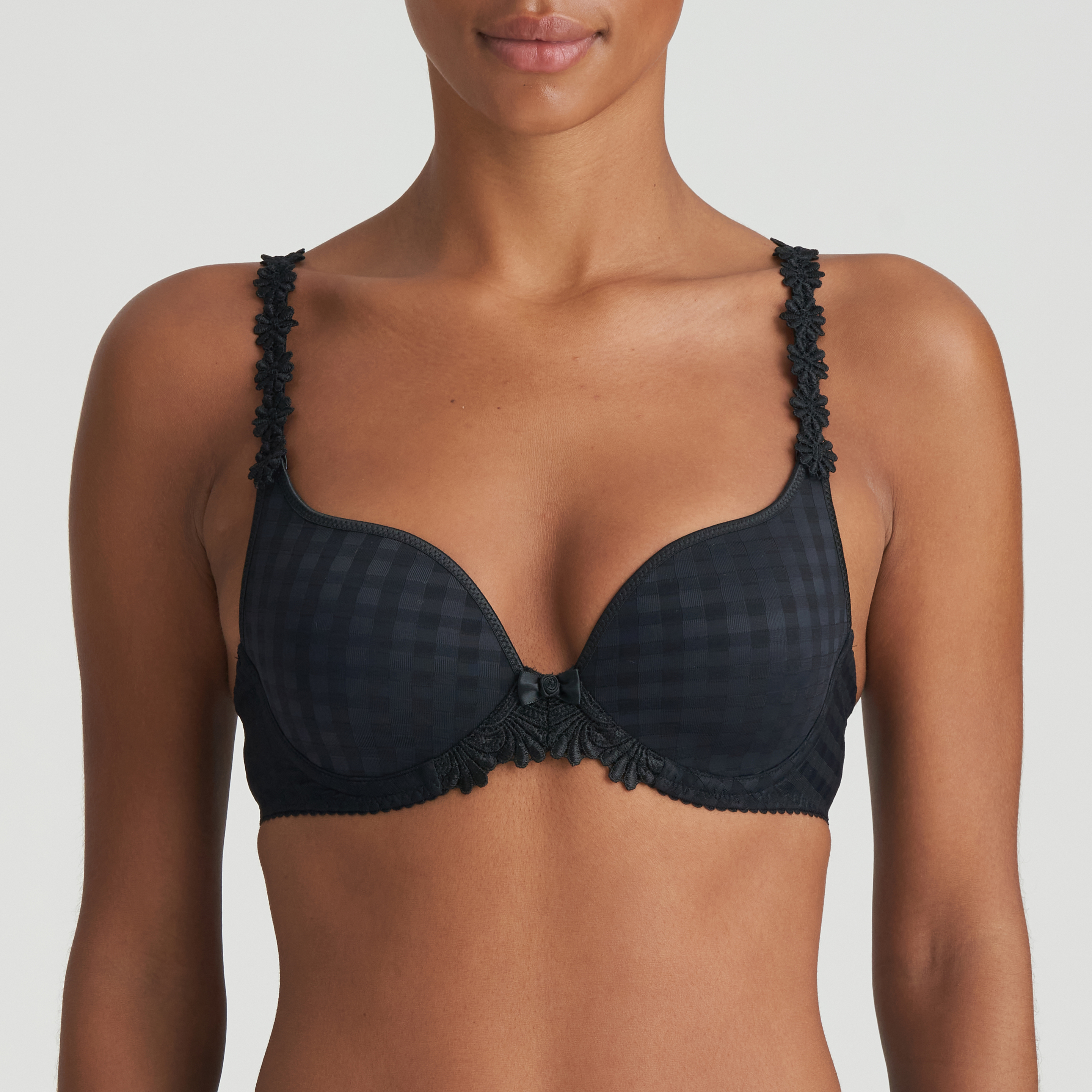John Lewis Ava Embroidered Spacer Bra in Black 30g for sale