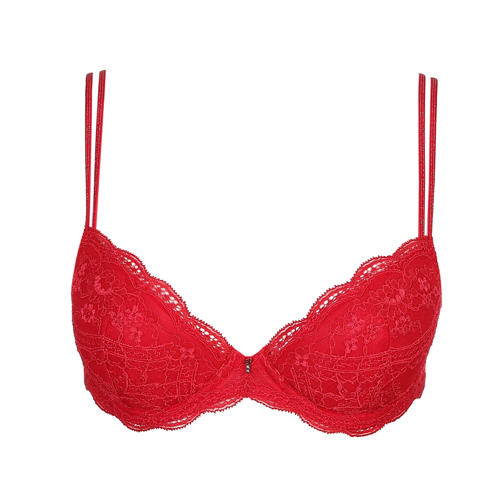 Underwired Push-Up Bra with Leavers Lace