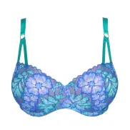 Cobalt Blue Stretch Lace Non-Padded Underwired Balcony Bra