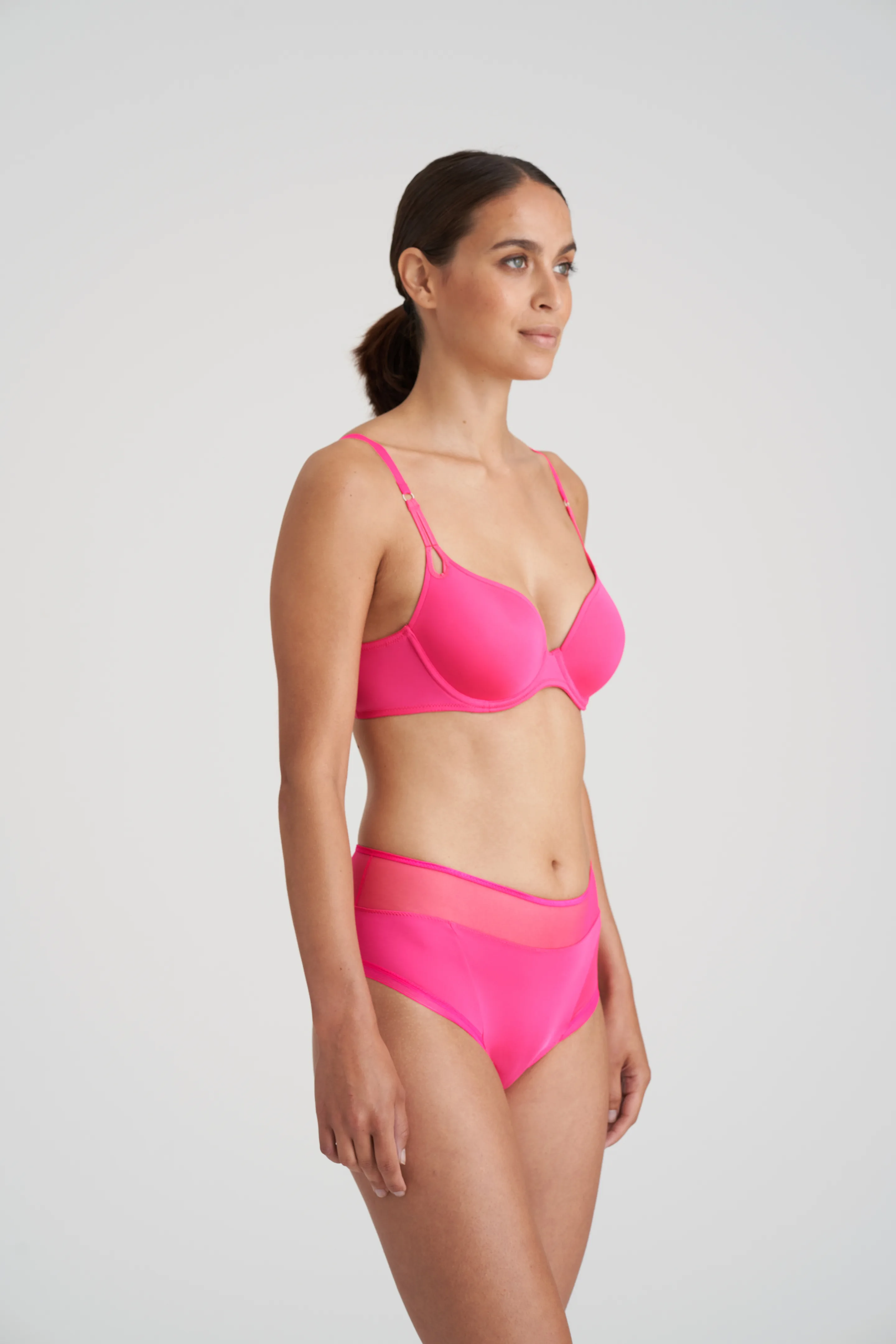 Buy Juliet Mold Padded Non Wired Melange Shade Nylon Spandex Bra - Pink  online