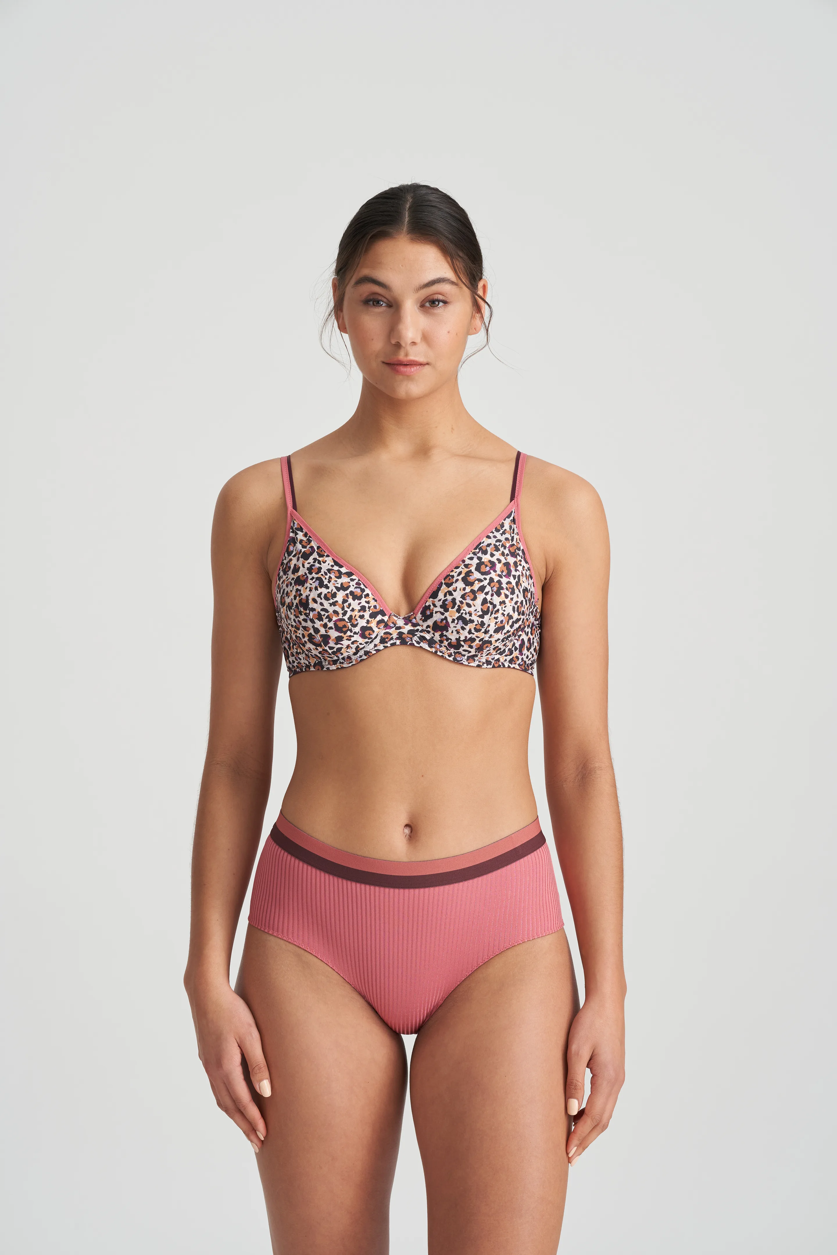 Buy online Sea Green Heart Print Bikini Bra And Panty Set from