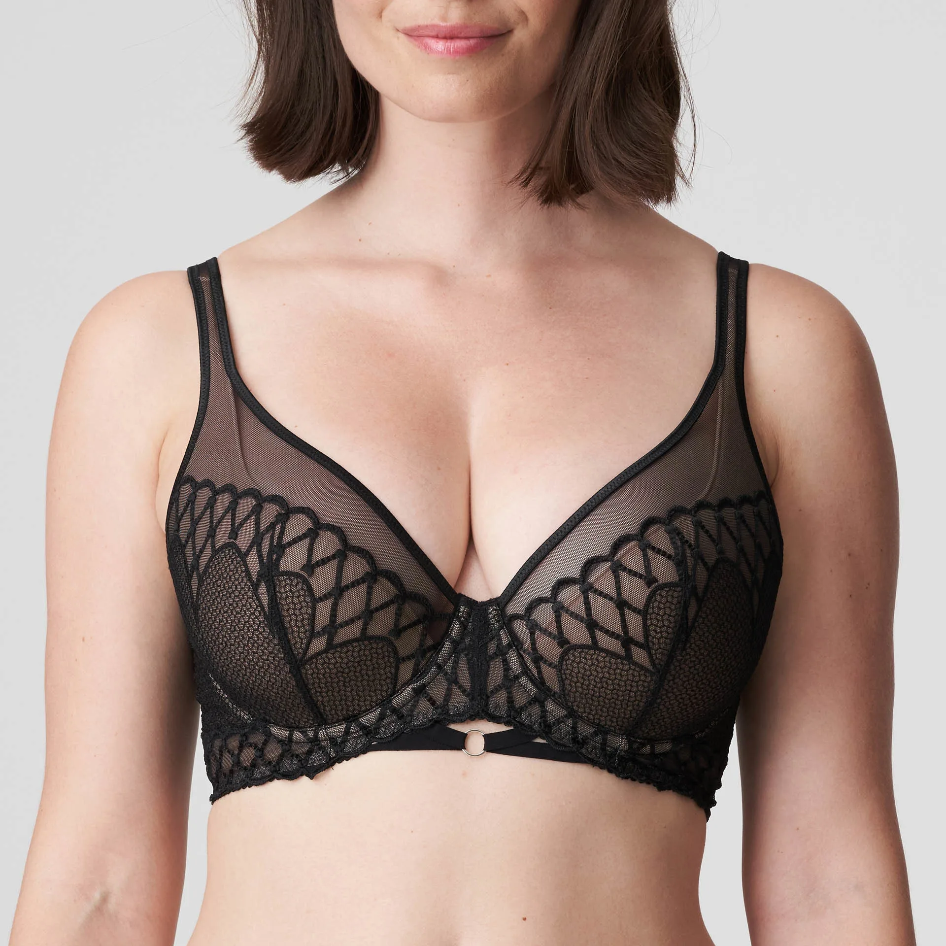 koppel Attent neutrale PrimaDonna Vya Black plunge bh halve mousse cups | PrimaDonna Nederland