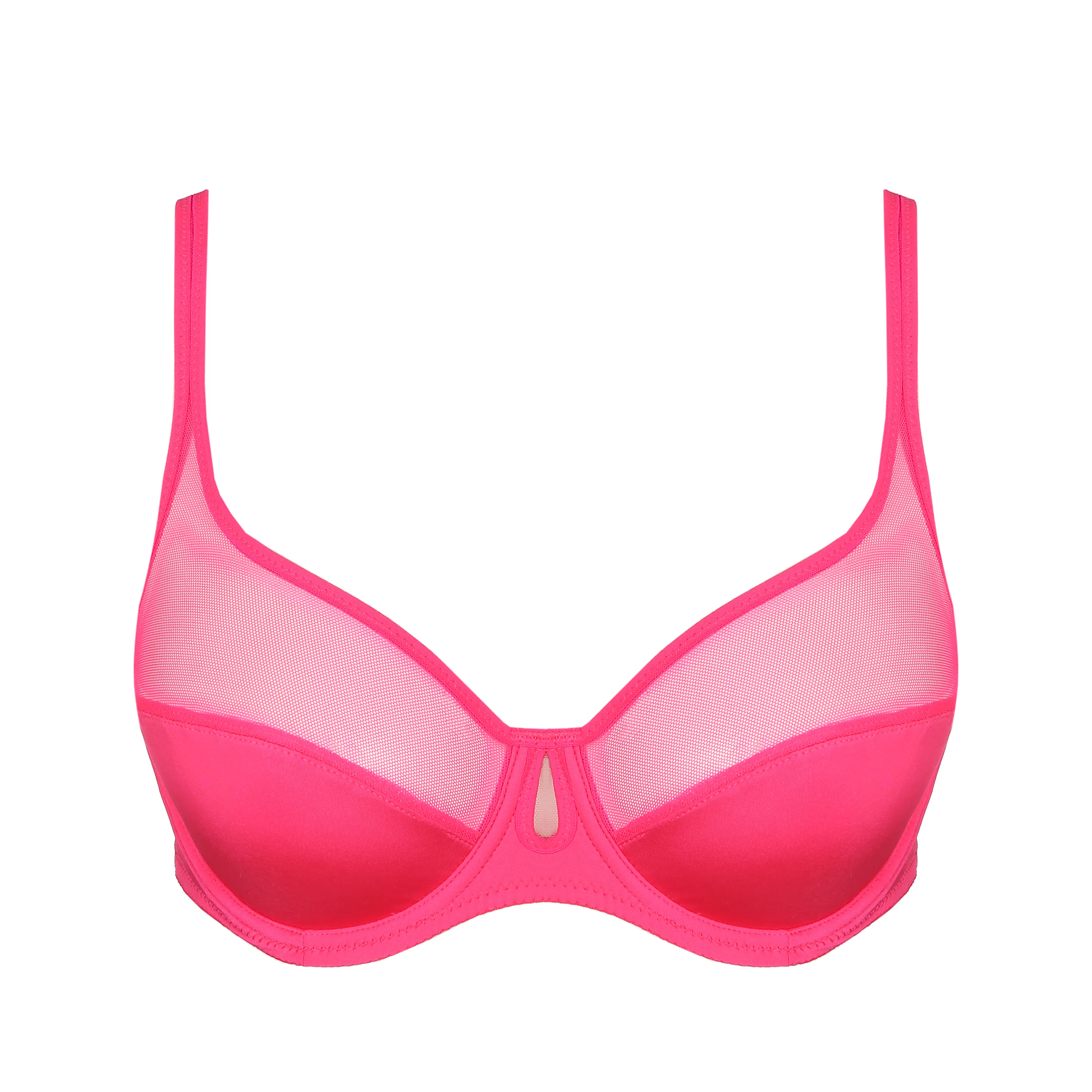 Cacique Bra 42F Lightly Lined Full Coverage Hot Pink Orange Barbie Underwire