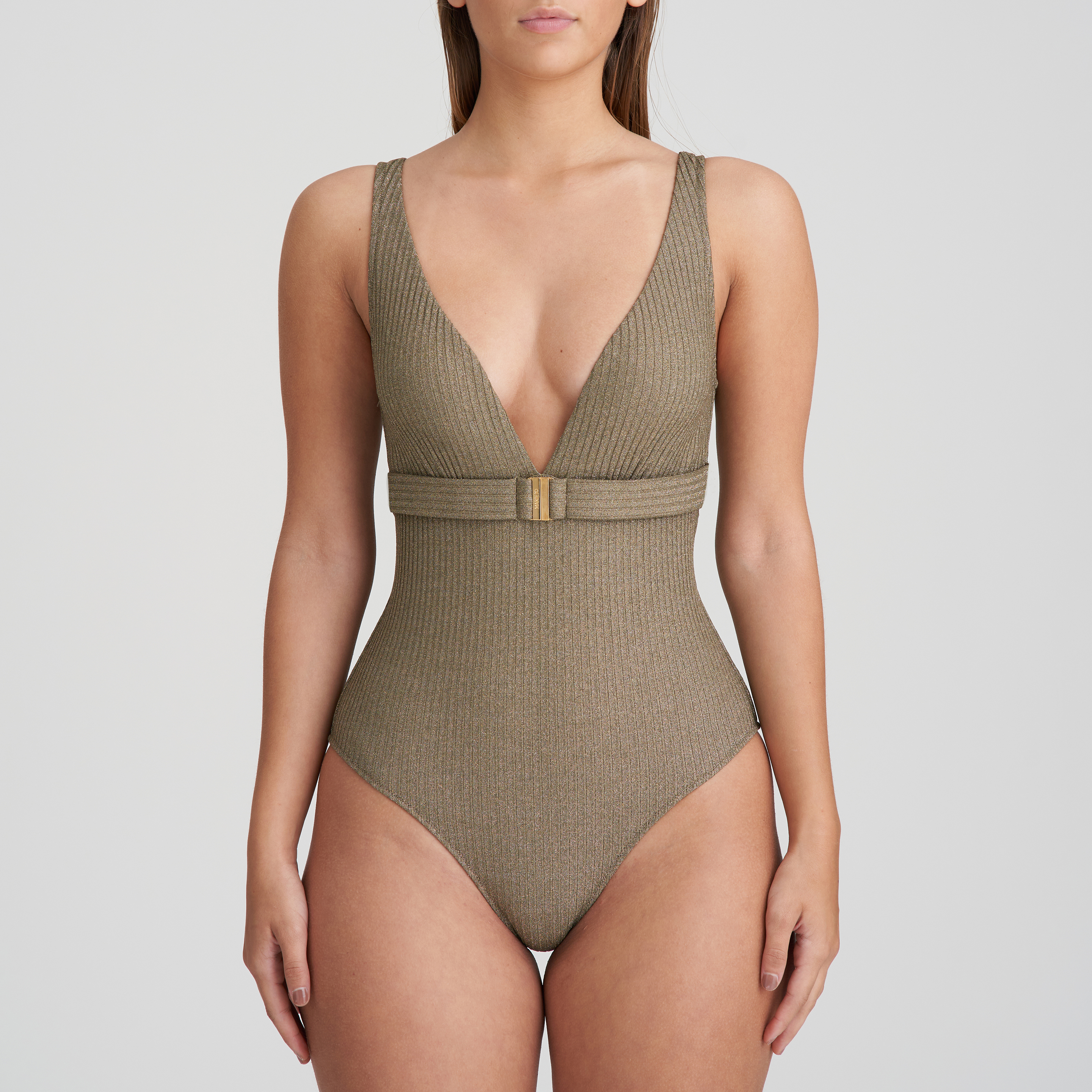 Marie Jo Swim TINJIS golden olive plunge swimsuit wireless