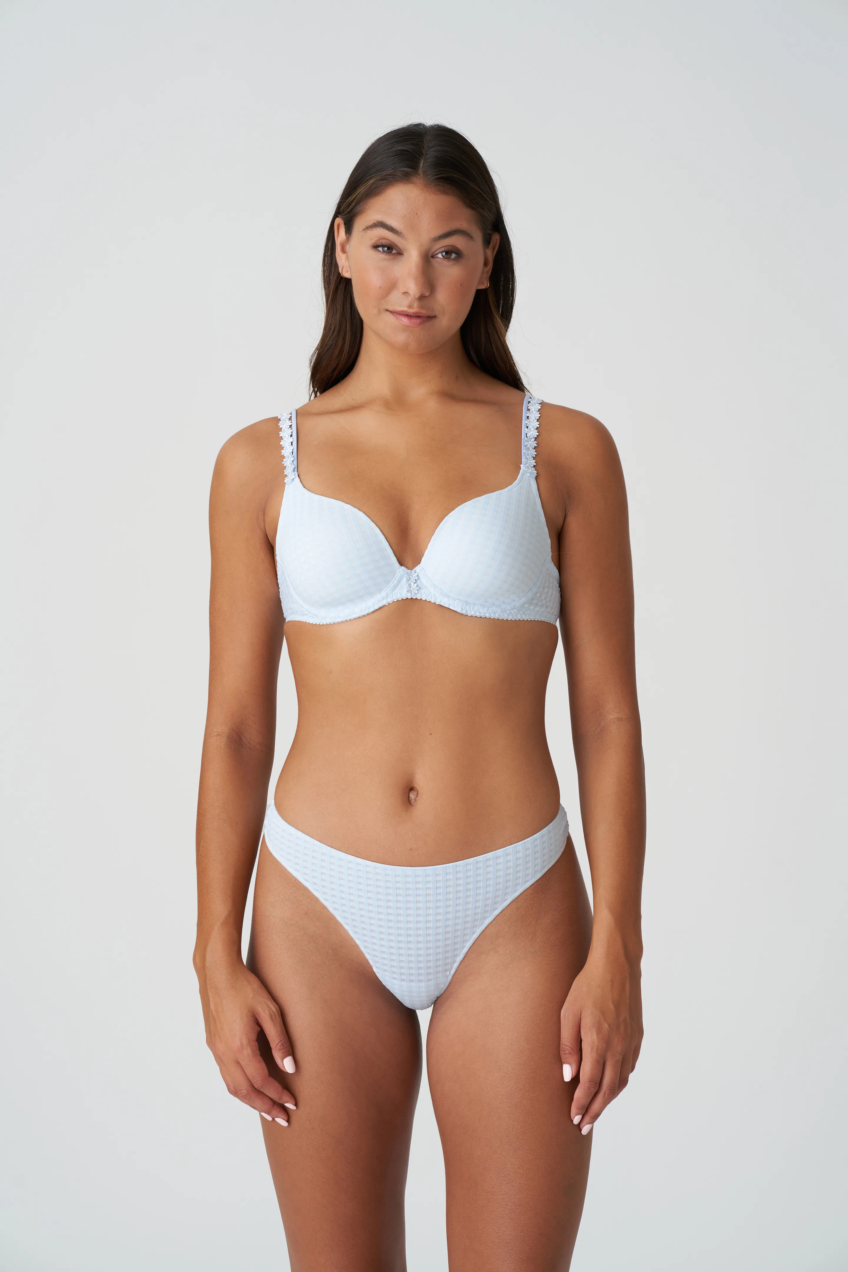 Offbeat Underwired Padded Half Cup Bra - Blue