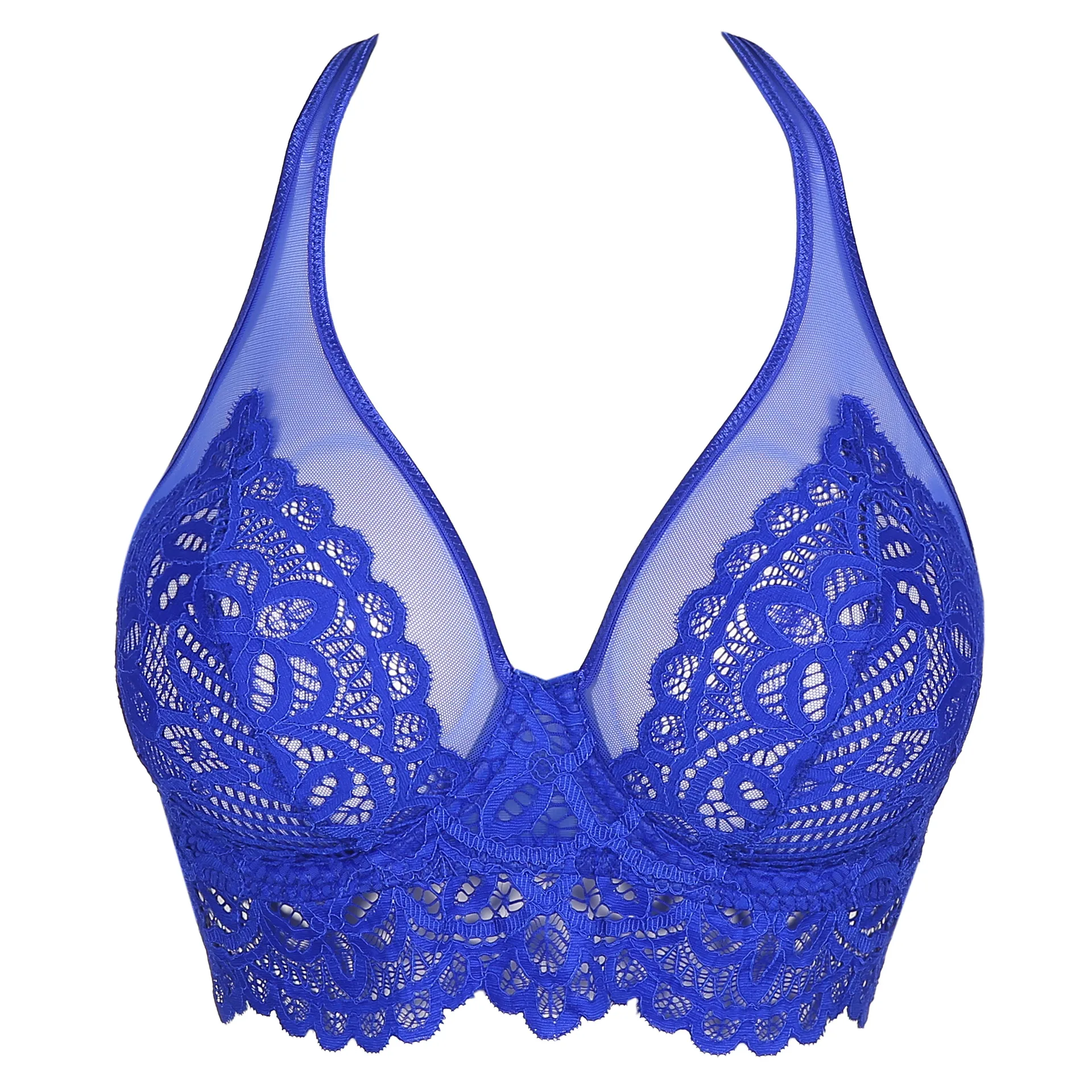 Buy Padded Non-Wired Full Cup Longline Bralette in Royal Blue
