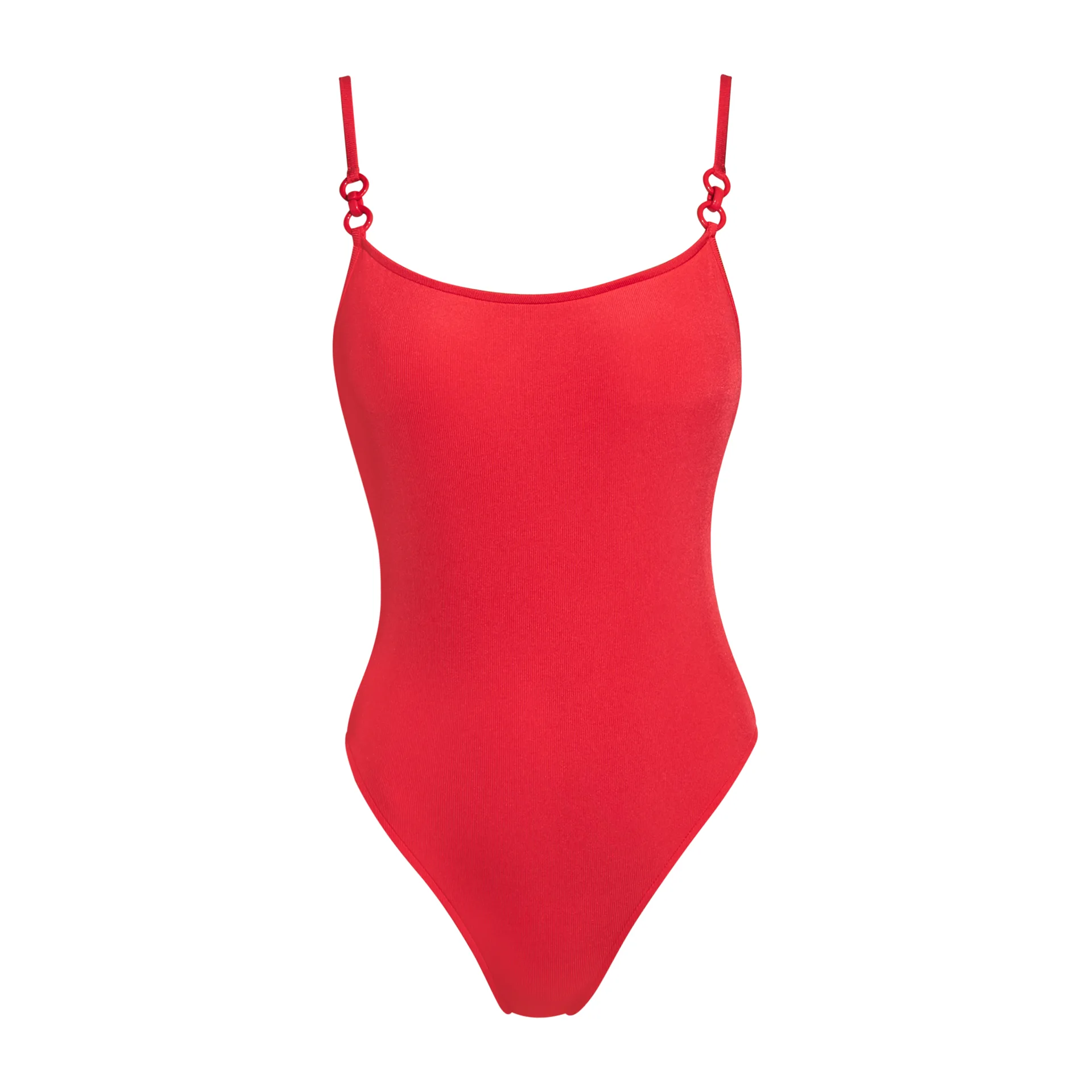 Andres Sarda Swimwear GRAY Red Swimsuit boat neck remov. pads