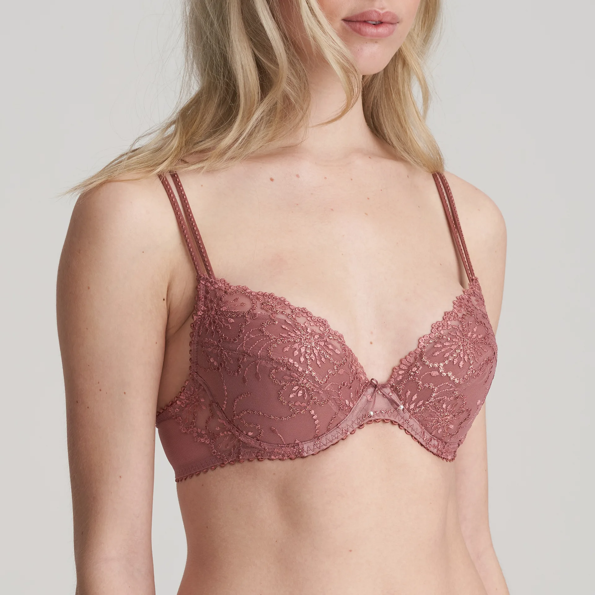 Marie Jo Jane Red Copper Push Up Bra Removable Pads