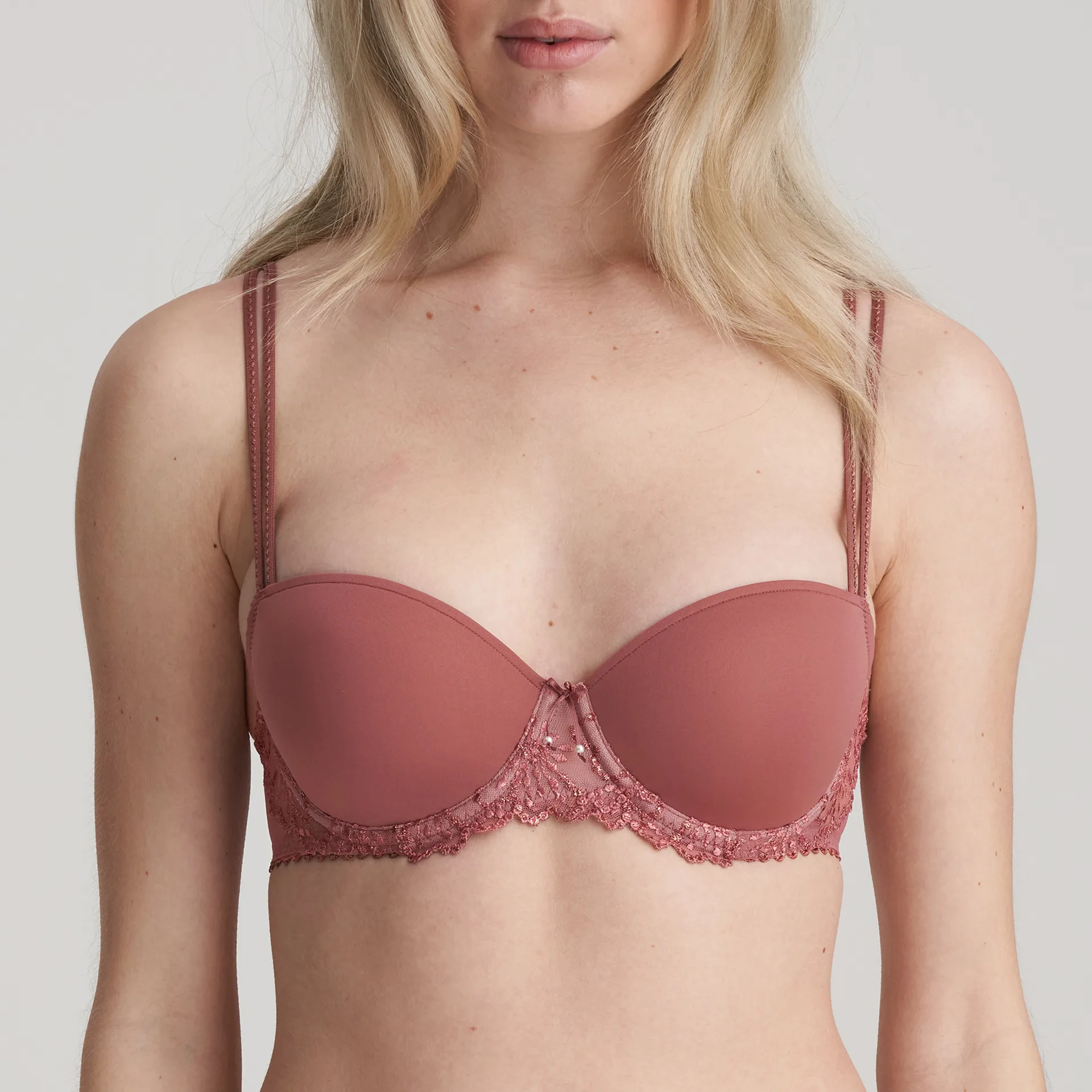 Marie Jo Jane 0101337 Women's Red Copper Embroidered Wired Push Up Bra 32B  at  Women's Clothing store