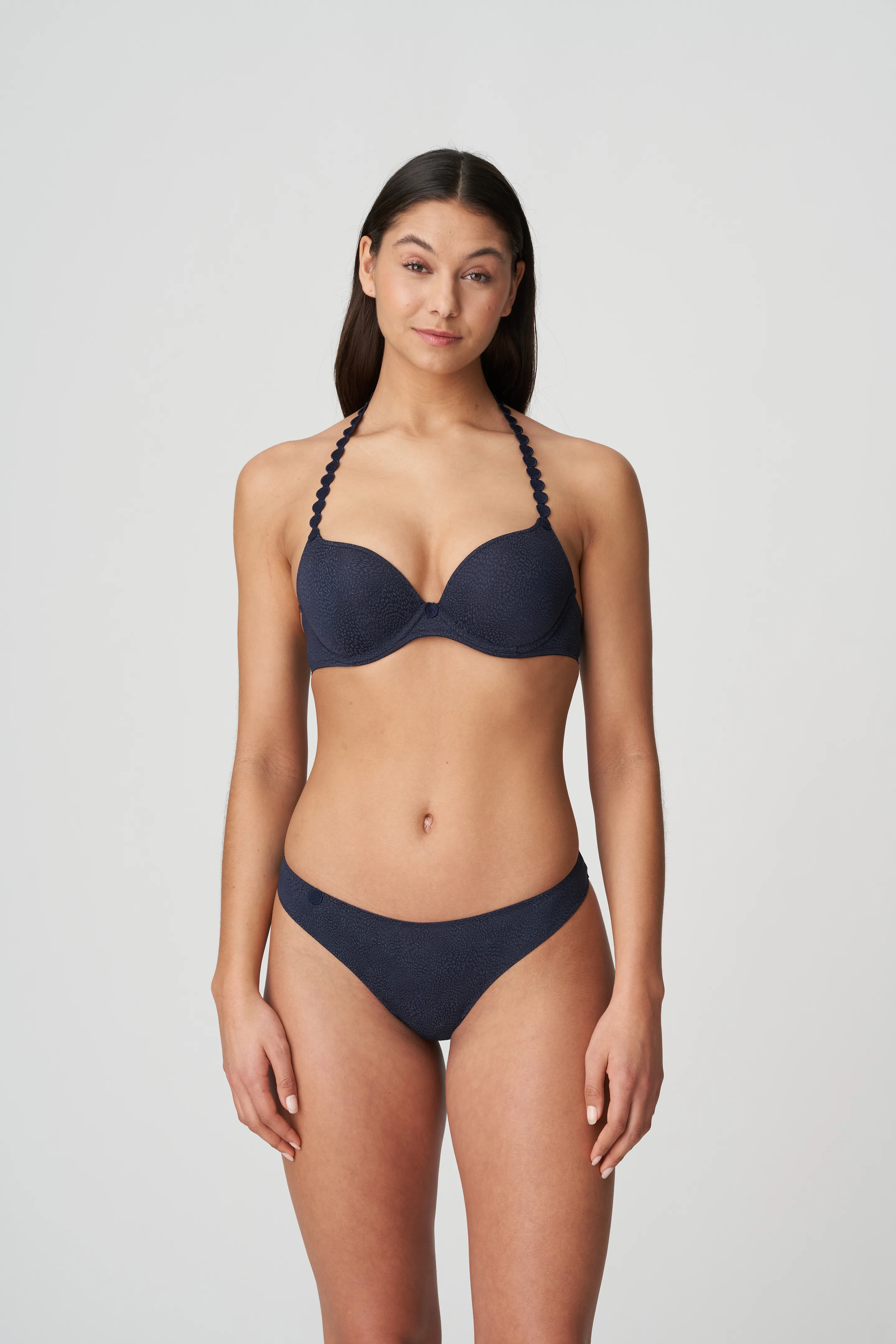 Navy Push Up Underwire Top
