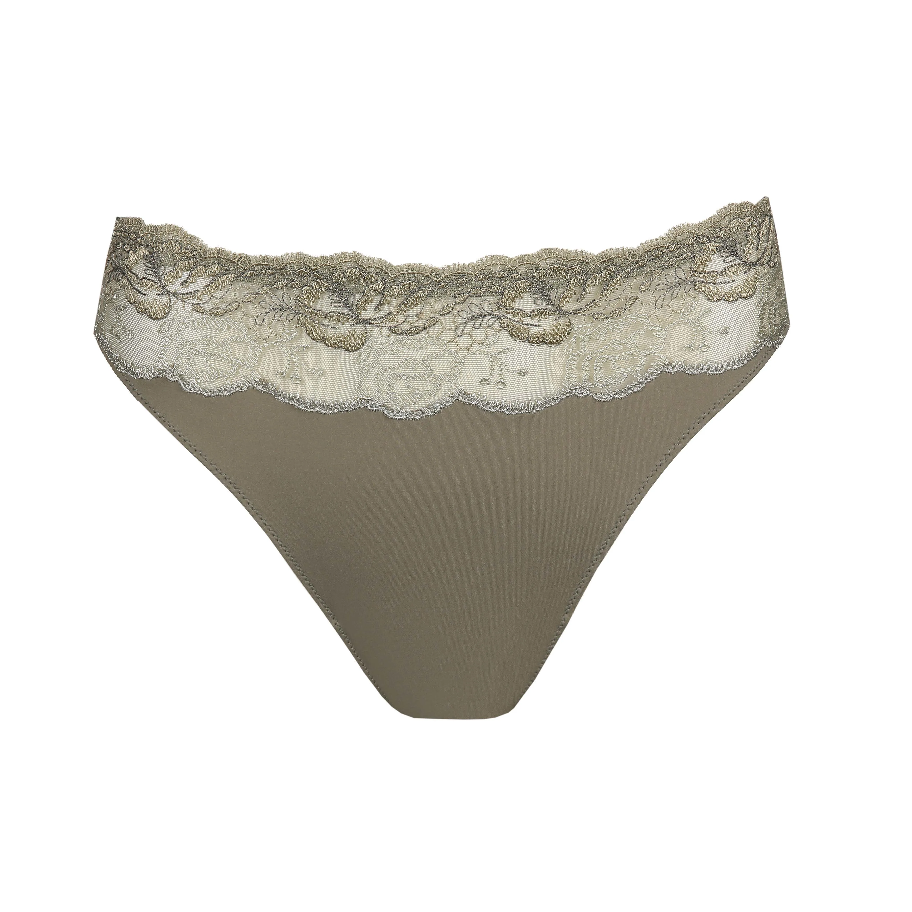 Cute High Cut Lace Thong Green