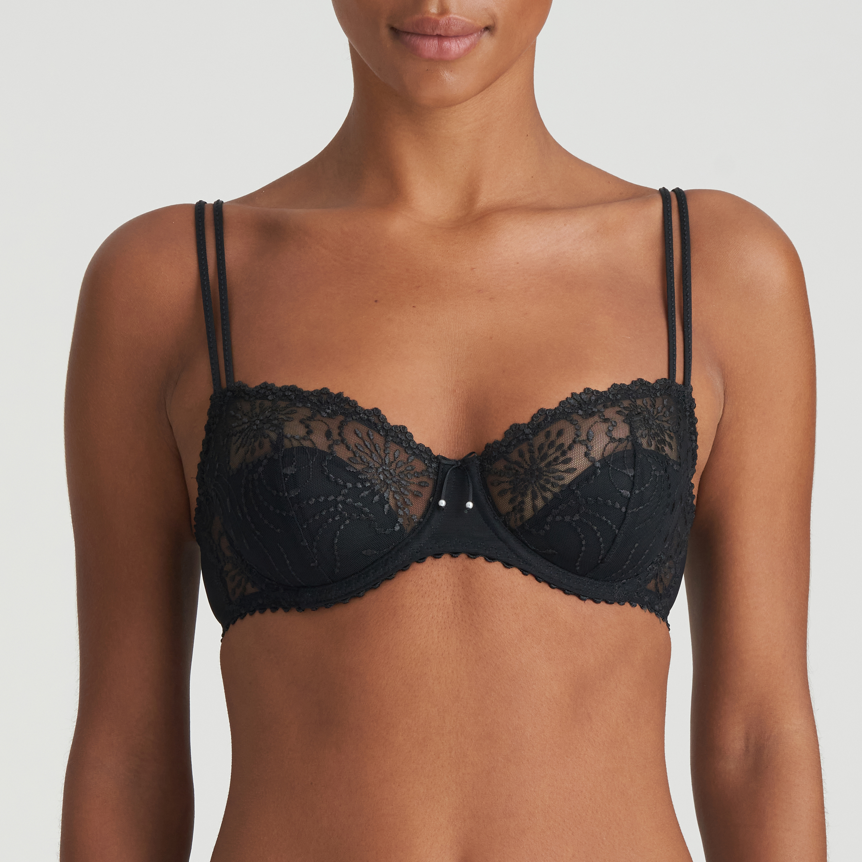 Ajour Alicia Soft Demi Balconette Bra with Underwire in Chocolate FINAL  SALE (50% Off) - Busted Bra Shop
