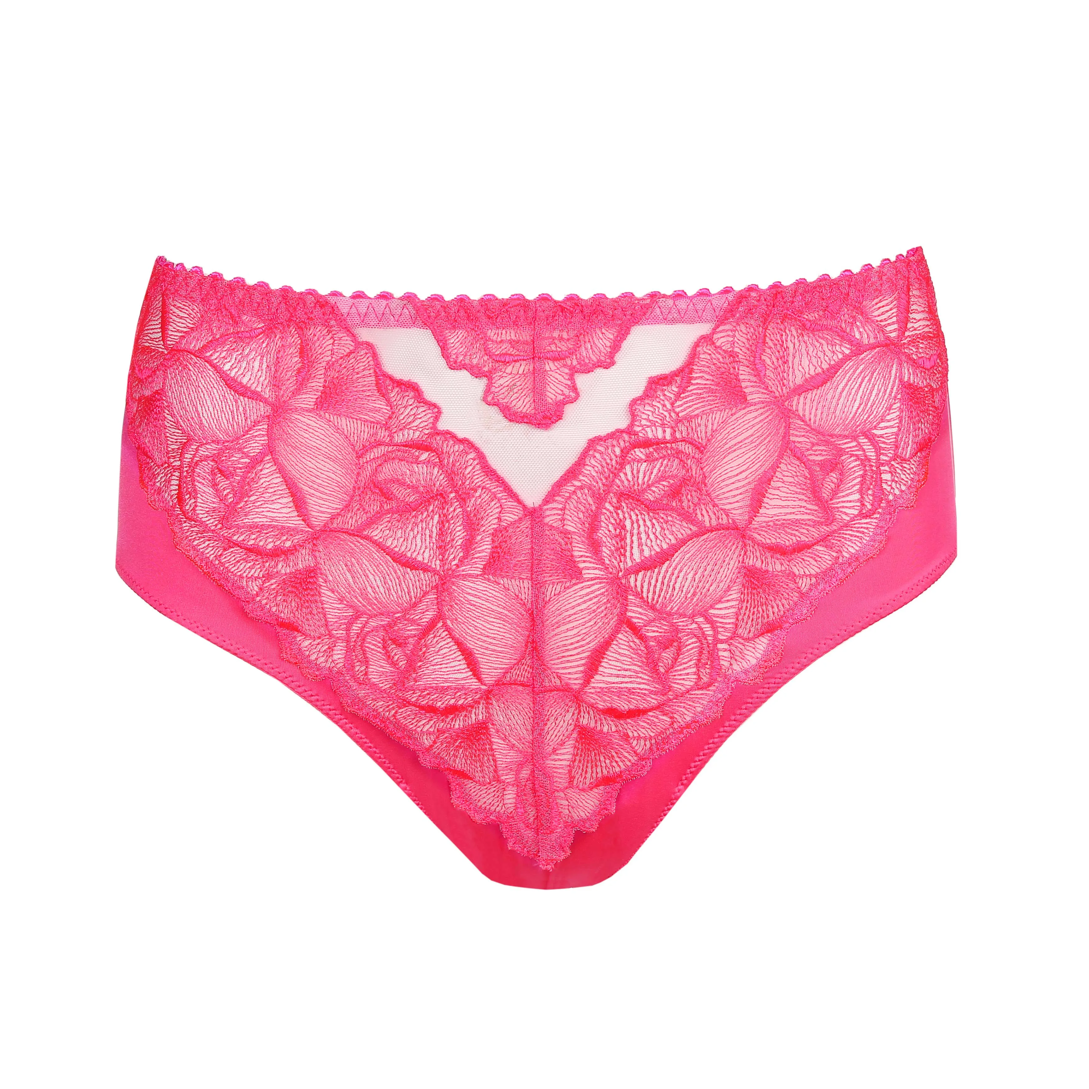 Pink Lace Back Full High Waisted Knickers