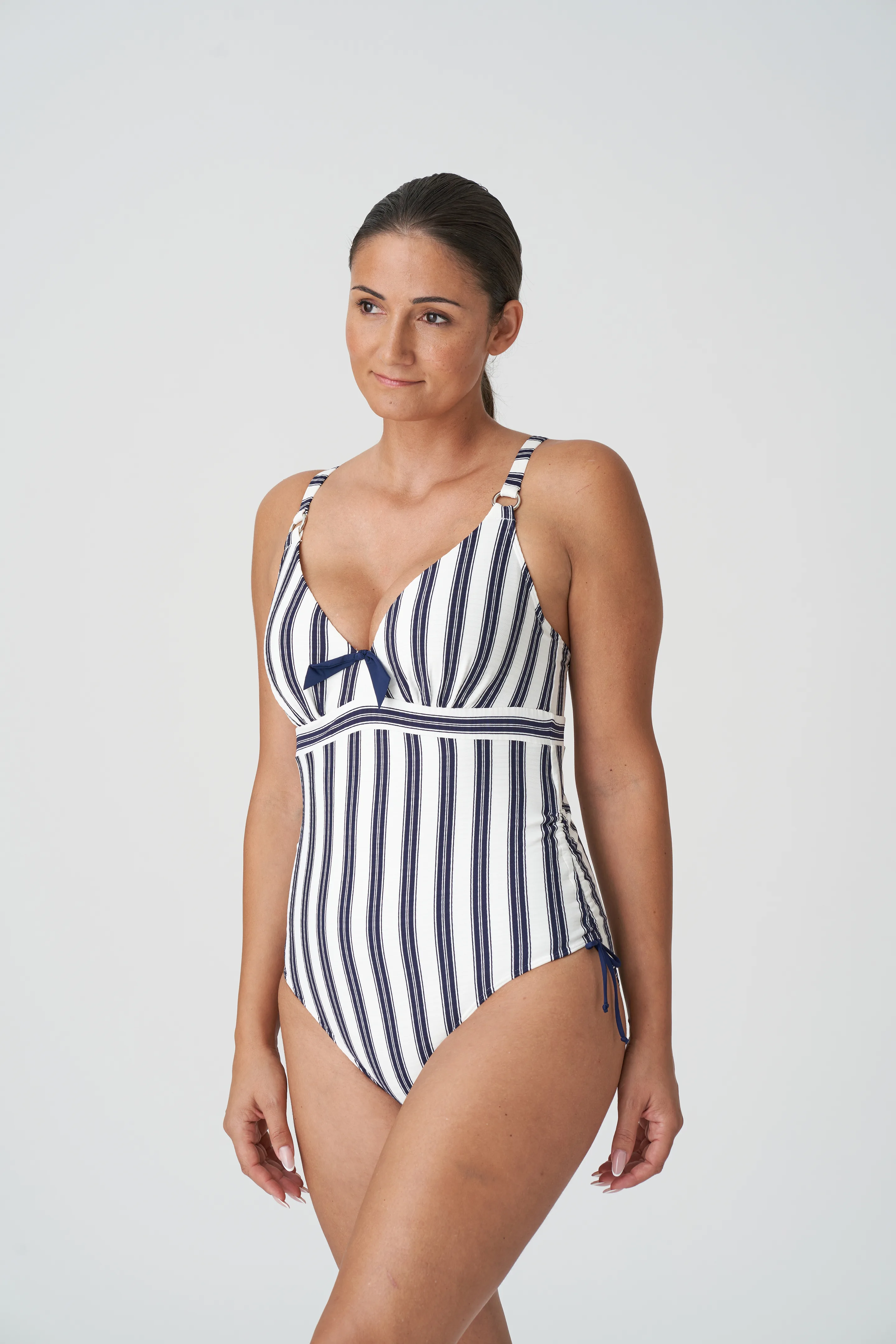 Vertical Striped Cut Out Tie Backless Halter One Piece Swimsuit  Cute one  piece swimsuits, Cute bathing suits, One piece swimsuit