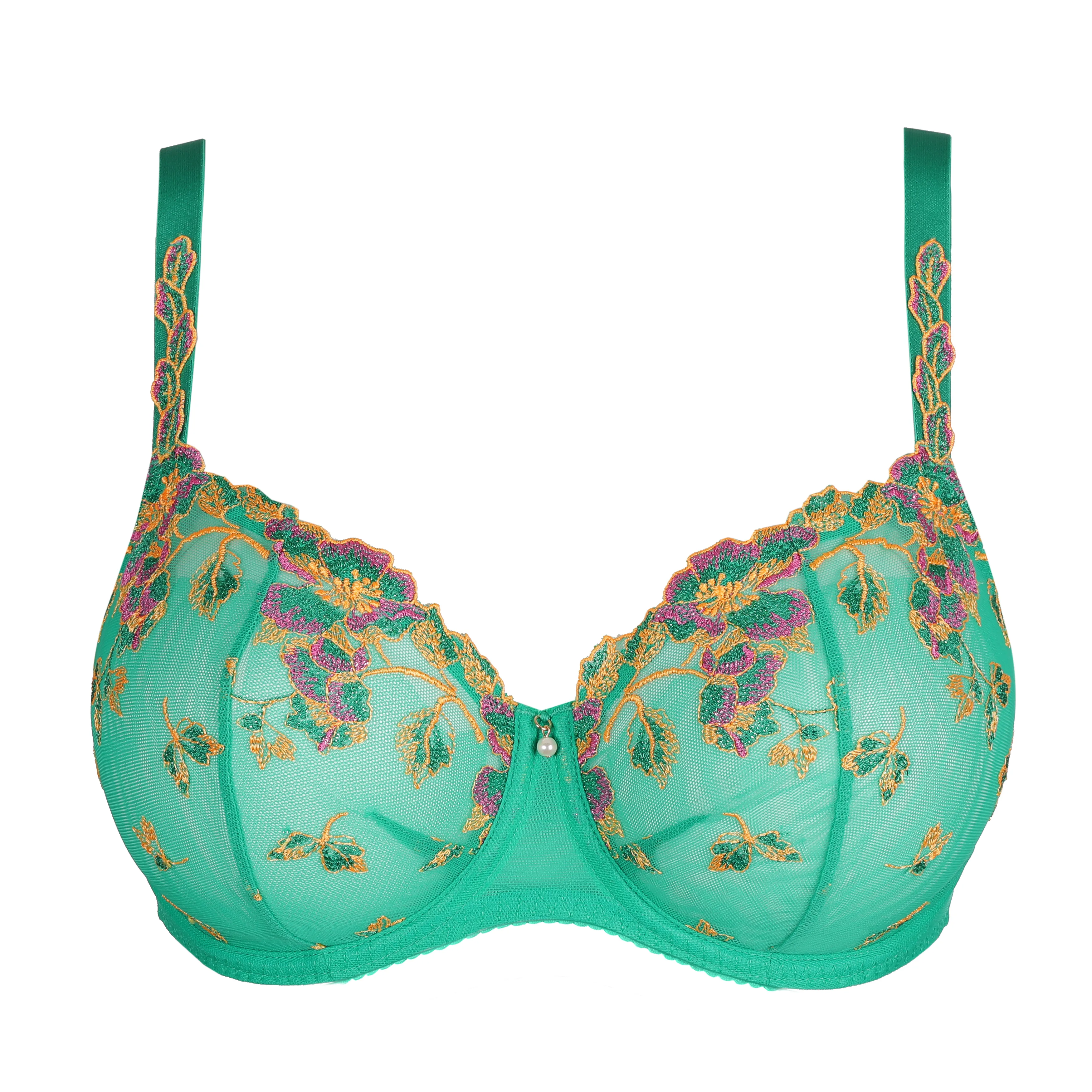Teal lace full bust bra