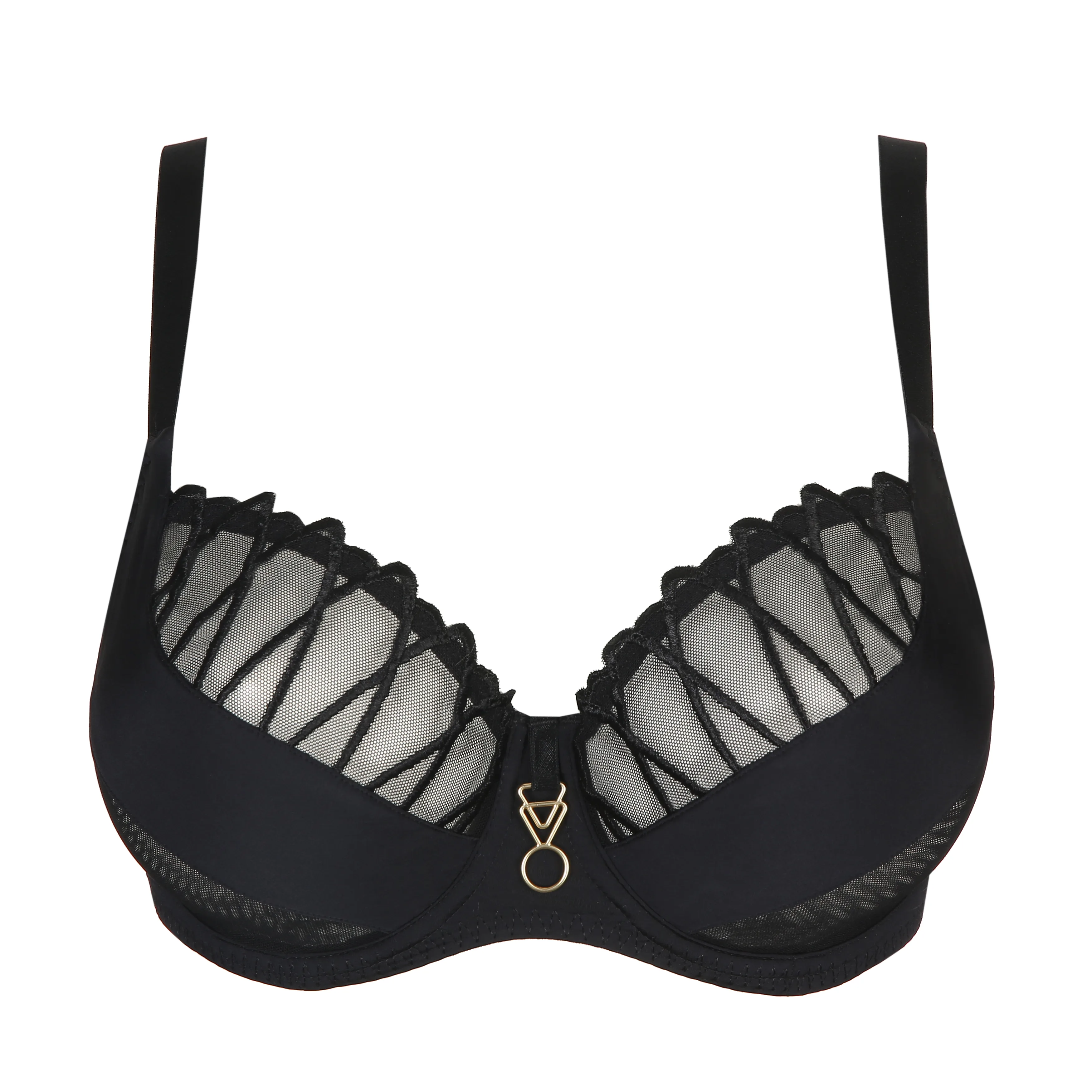 Tulip t-shirt bra with lace Black