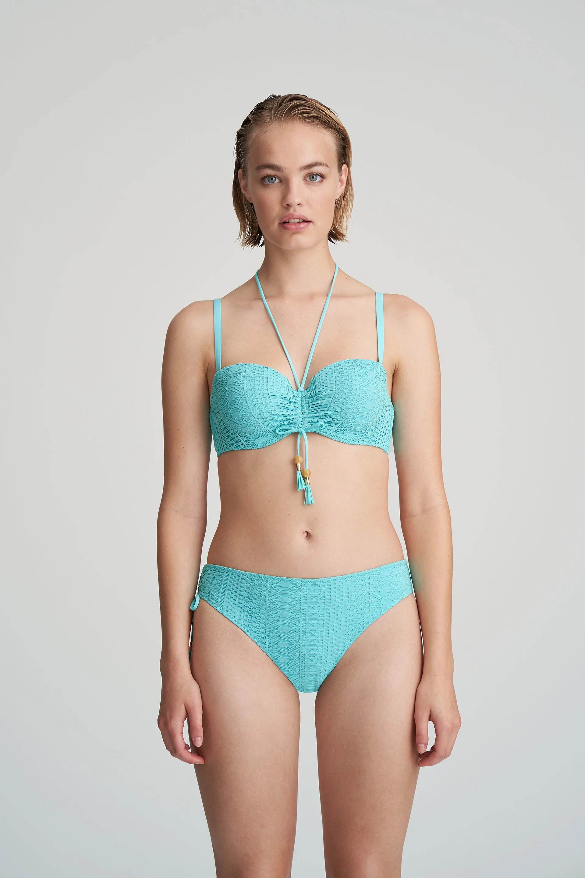 Marie Jo Swim Julia Aruba Blue Bikini Top Strapless Padded