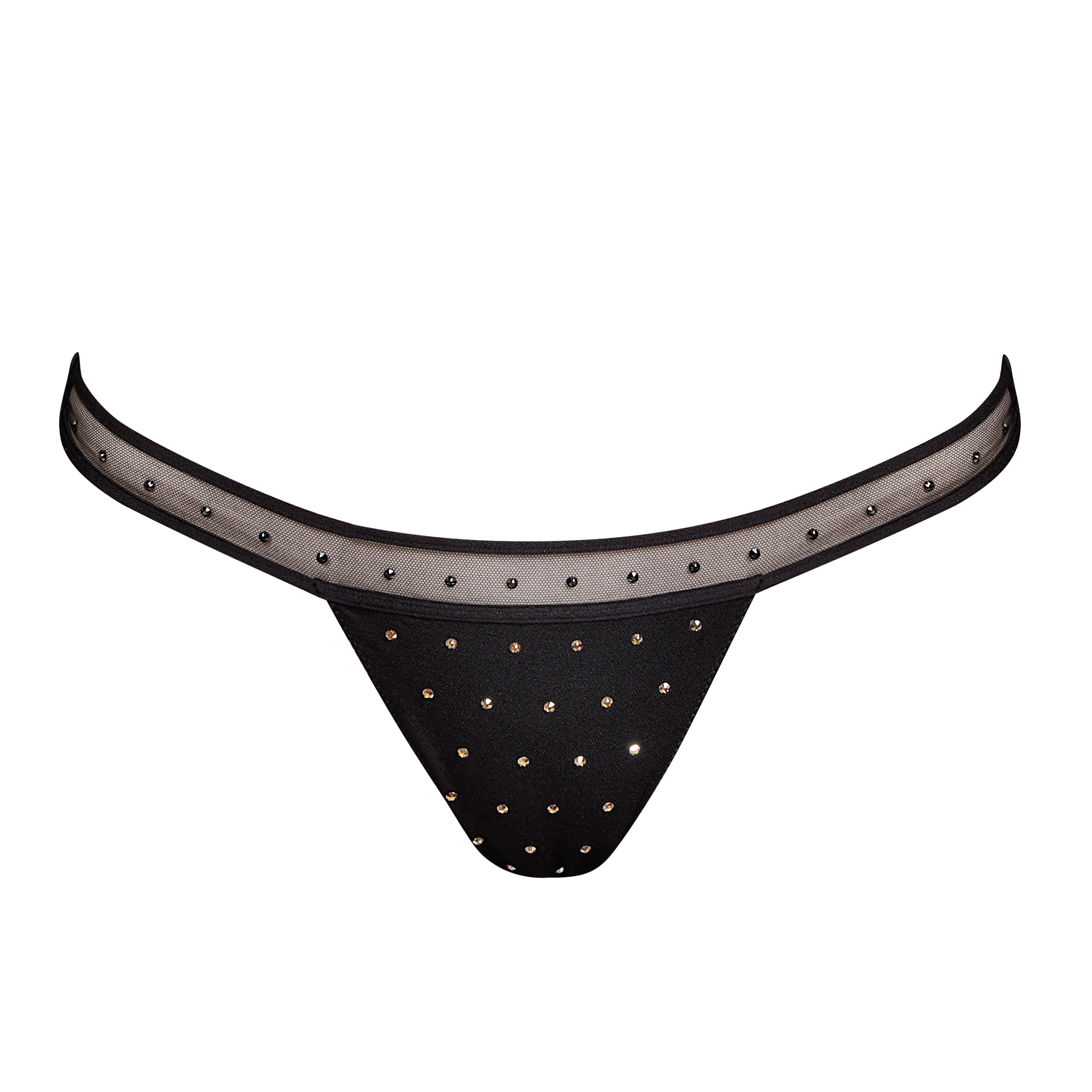 Ginger, Black Swarovski Thong