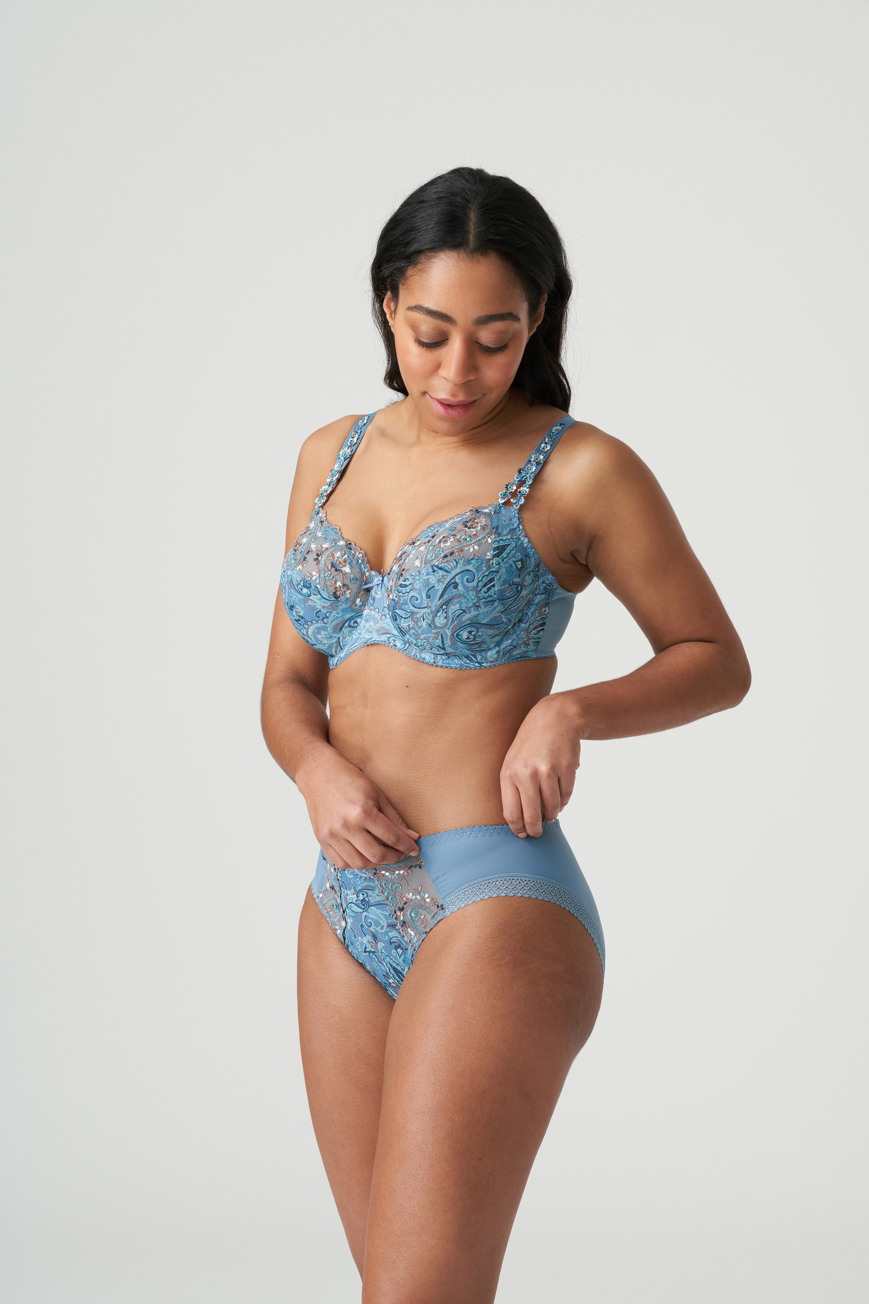Slip Brésilien Prima Donna Alalia, Taille FR 48, Couleur Bleu Automne, Neuf Avec étiquettes