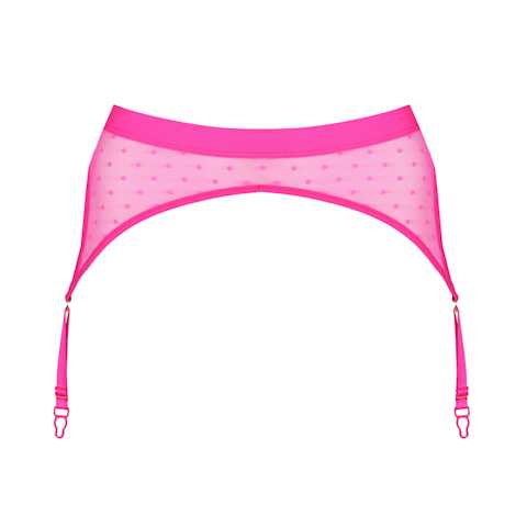 garter belt clip types Three-Piece Satin Jacquard & Dot Mesh Lingerie Set – Bra, Garter Belt – La  Sensual Boutique main image 0