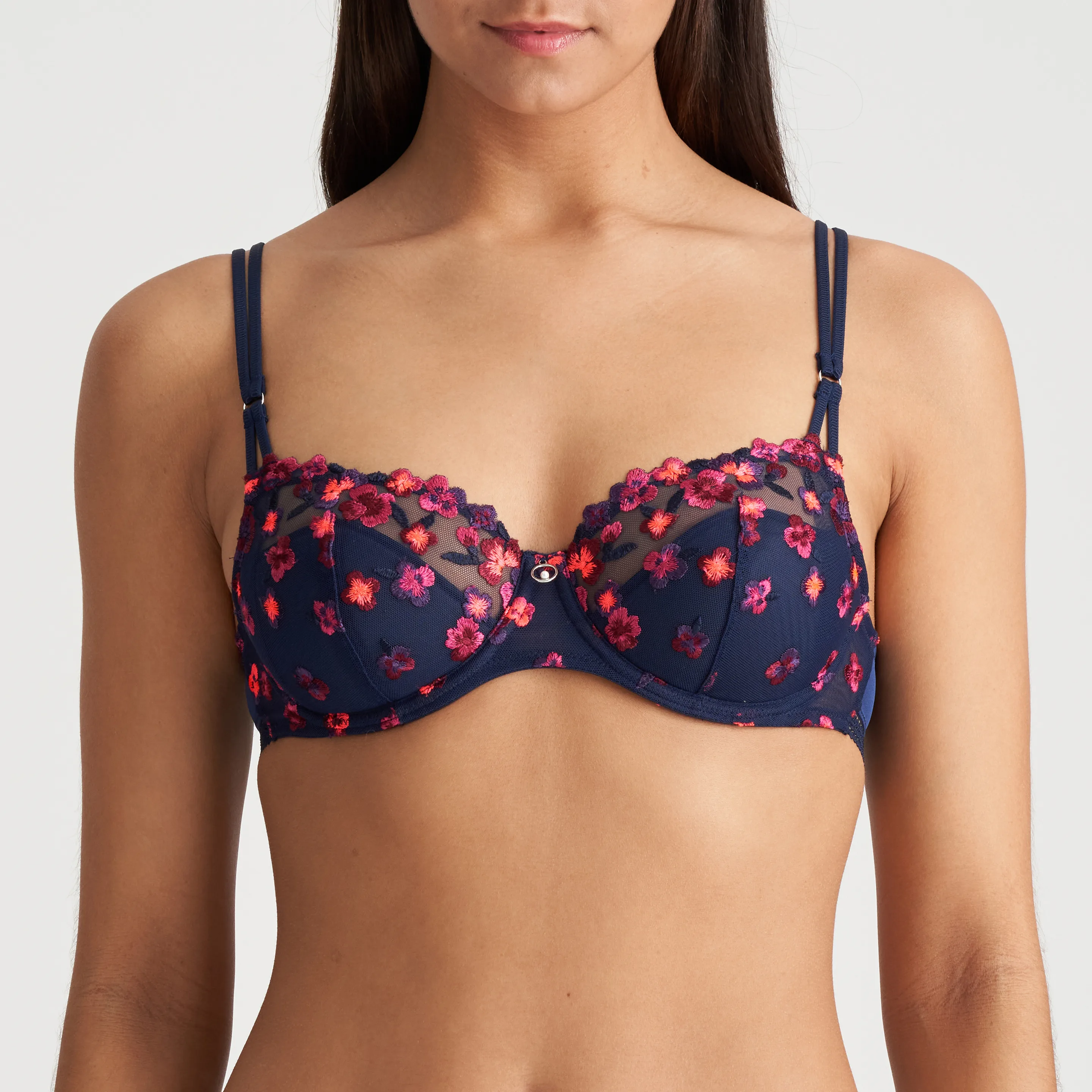 Front Cut Balconette Bra Red